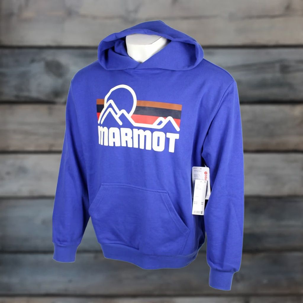 Marmot Marmot Men's Coastal Hoodie Sweatshirt L Large Trail Blue Graphic Print Hoodie Pullover Regular Fit Outdoor Fall Winter Spring Mens Size US L / EU 52-54 / 3 - 1 Thumbnail