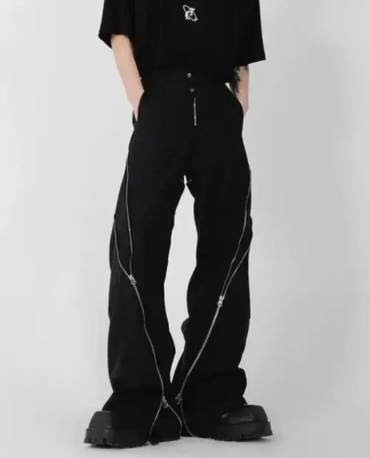 Japanese Brand Men Zipper Slit Wide Leg Casual Pant Size US 32 / EU 48 - 1 Thumbnail