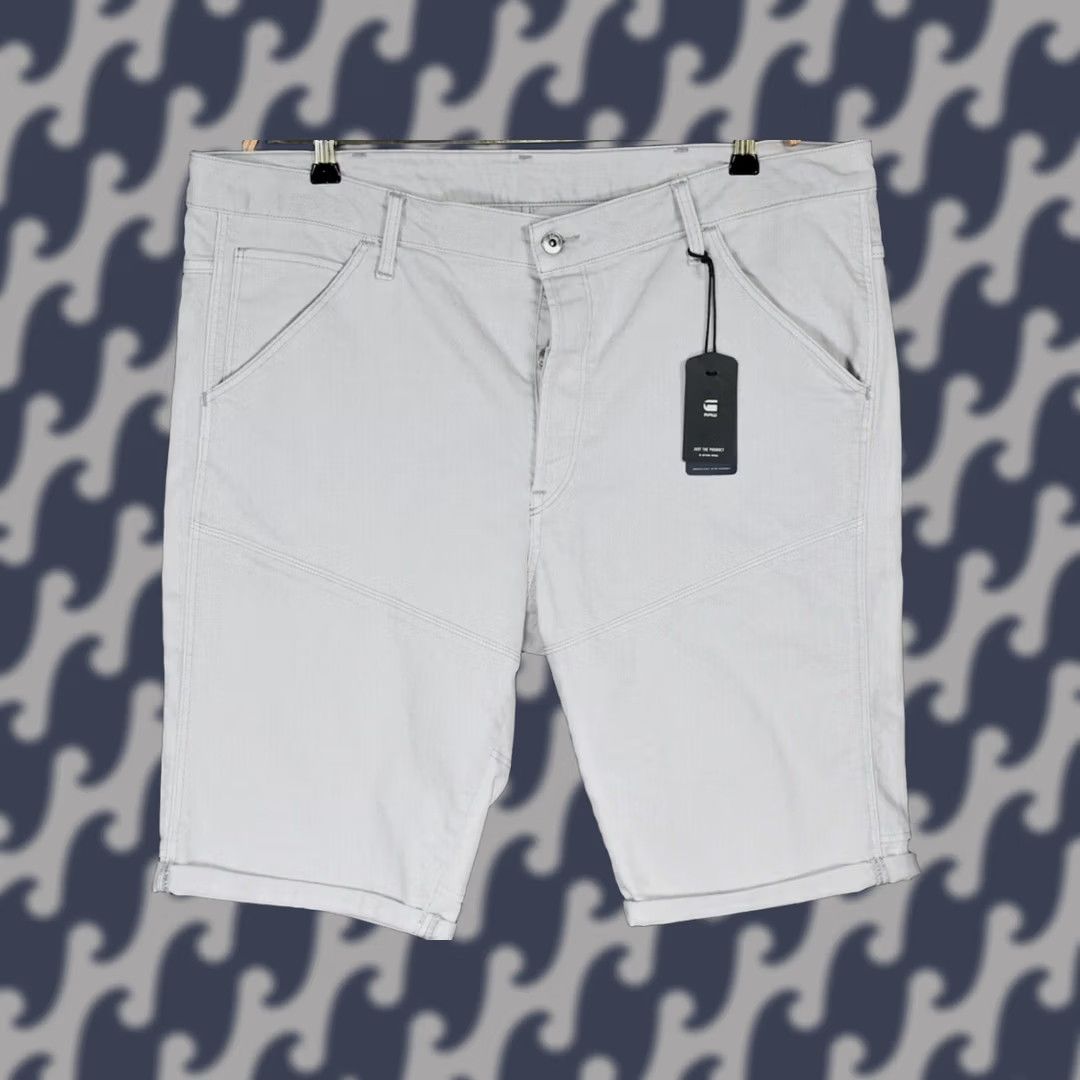 G-Star G-Star RAW 5621 3D TAPERED 1/2 INZA STRETCH DENIM SHORTS Gray 40 Mens Jeans Classic Casual Short Denim Waist 53 cm Inseam 29 cm Size US 40 / EU 56 - 1 Thumbnail