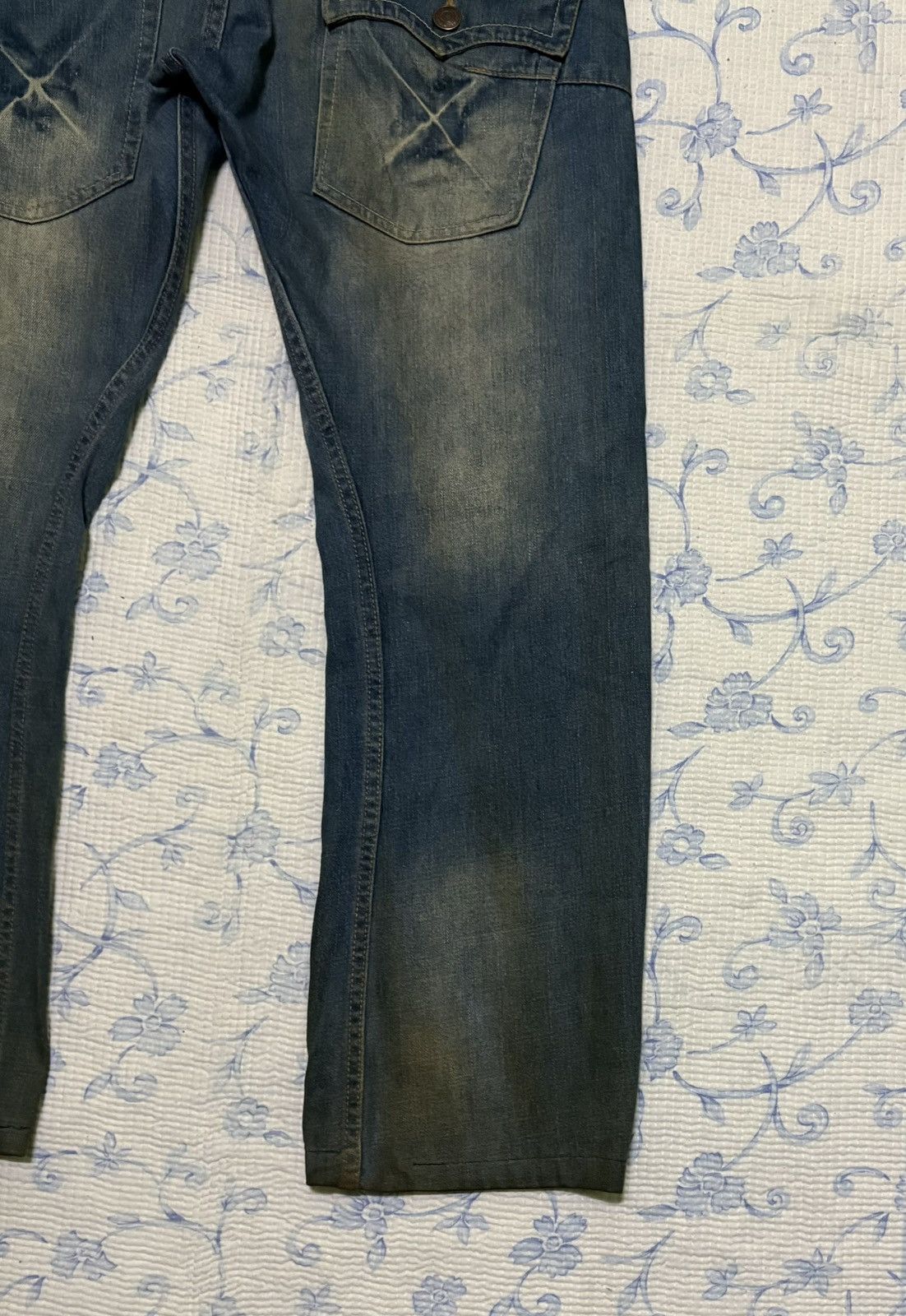 Japanese Brand Japanese International World Streetwear Double Waist Denim Size US 35 - 14 Thumbnail