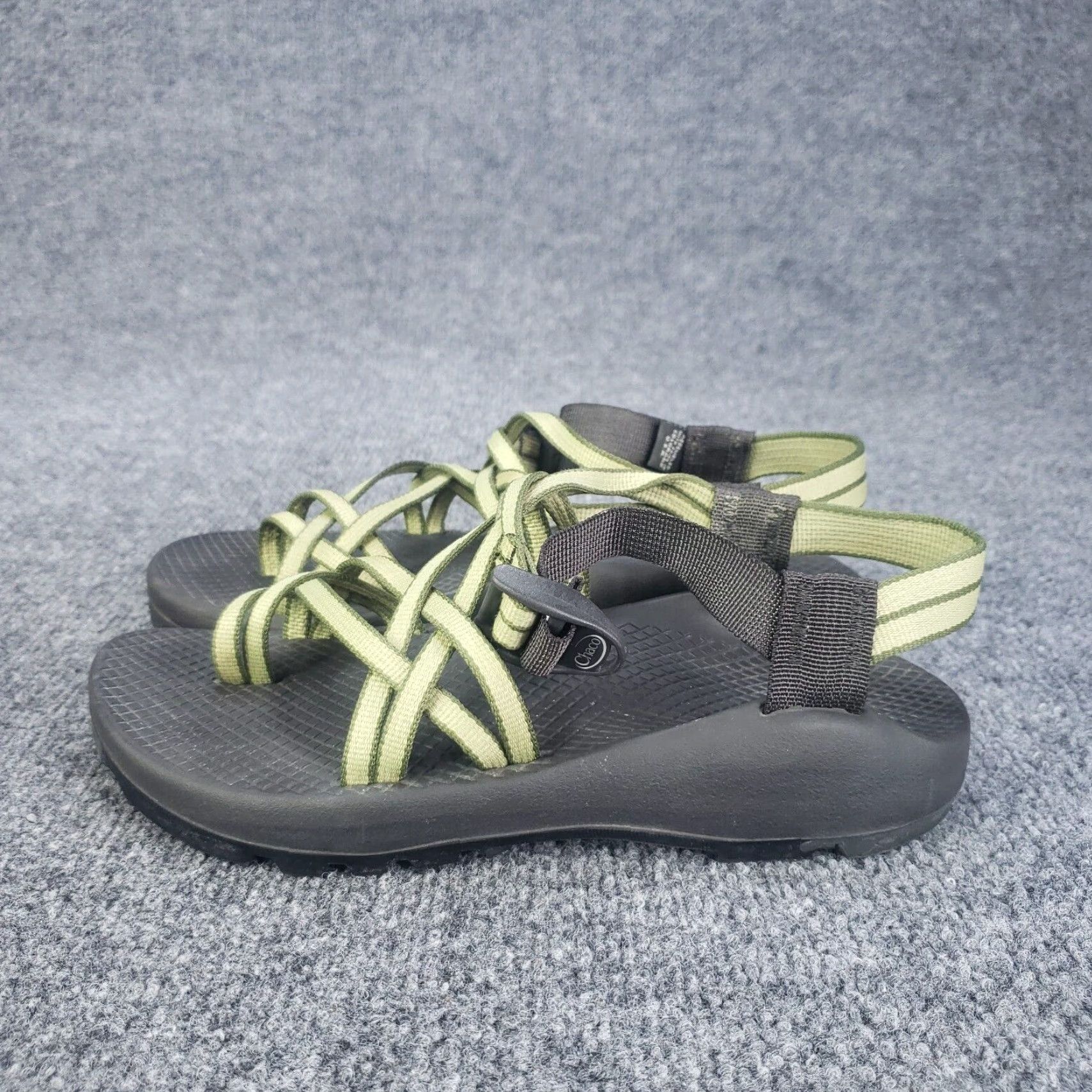 Chaco Chaco Z/Cloud X2 Sandals Womens Size 7 Black Green Kelp Knit Adjustable Casual Size US 8 / IT 38 - 4 Thumbnail