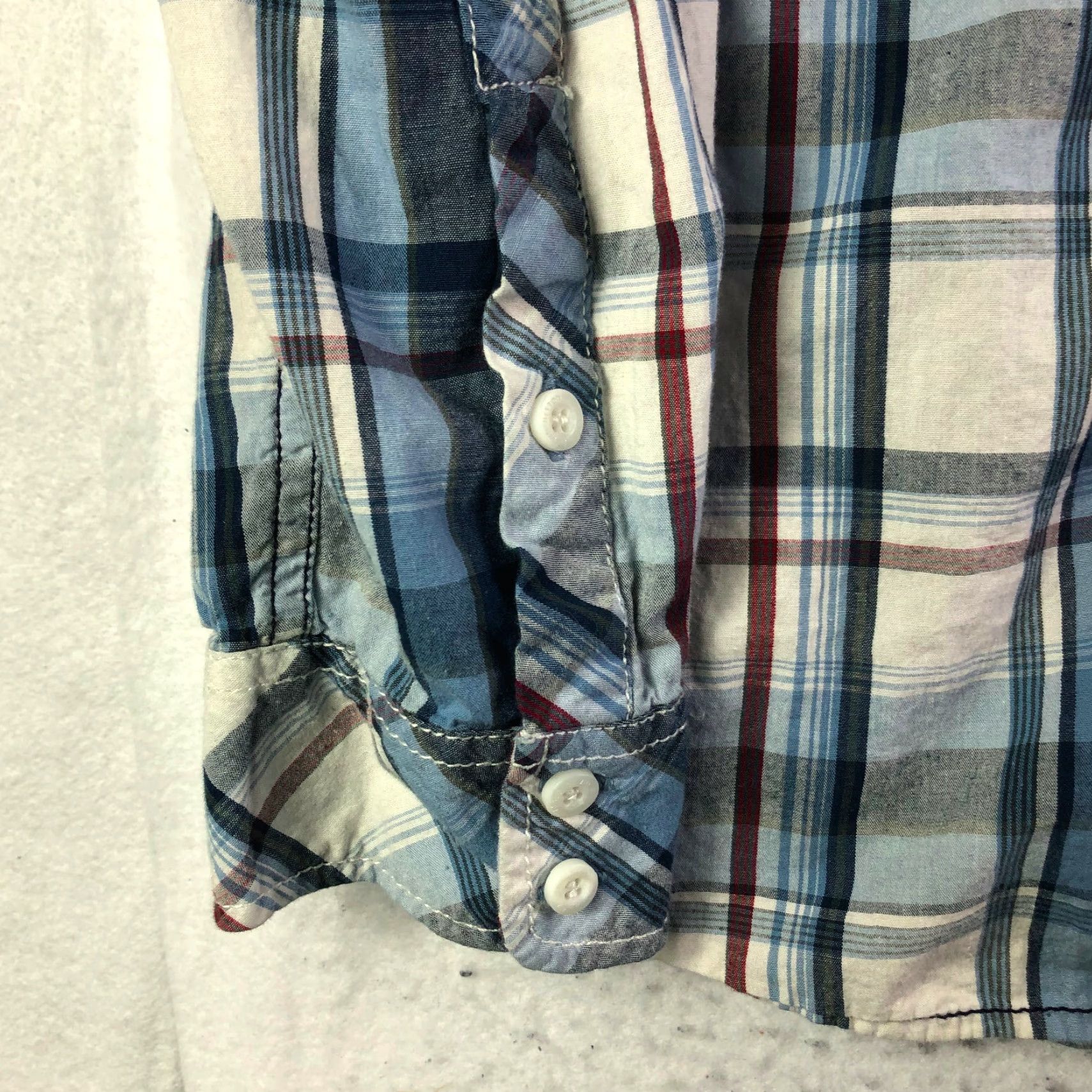 Buffalo David Bitton Buffalo David Bitton Shirt Mens Medium Blue Plaid Long Sleeve Button-Up Collared Spread Collar with Pockets - Cotton Size US M / EU 48-50 / 2 - 2 Thumbnail