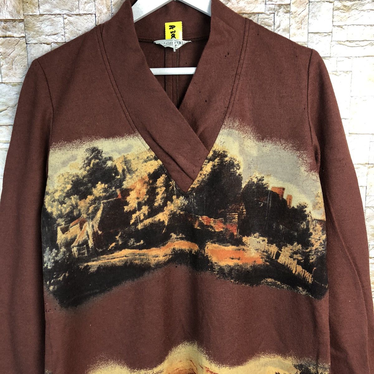 Homespun Knitwear Kaorgin art painting vintage Brown Knitwear #A300 Size US M / EU 48-50 / 2 - 5 Thumbnail