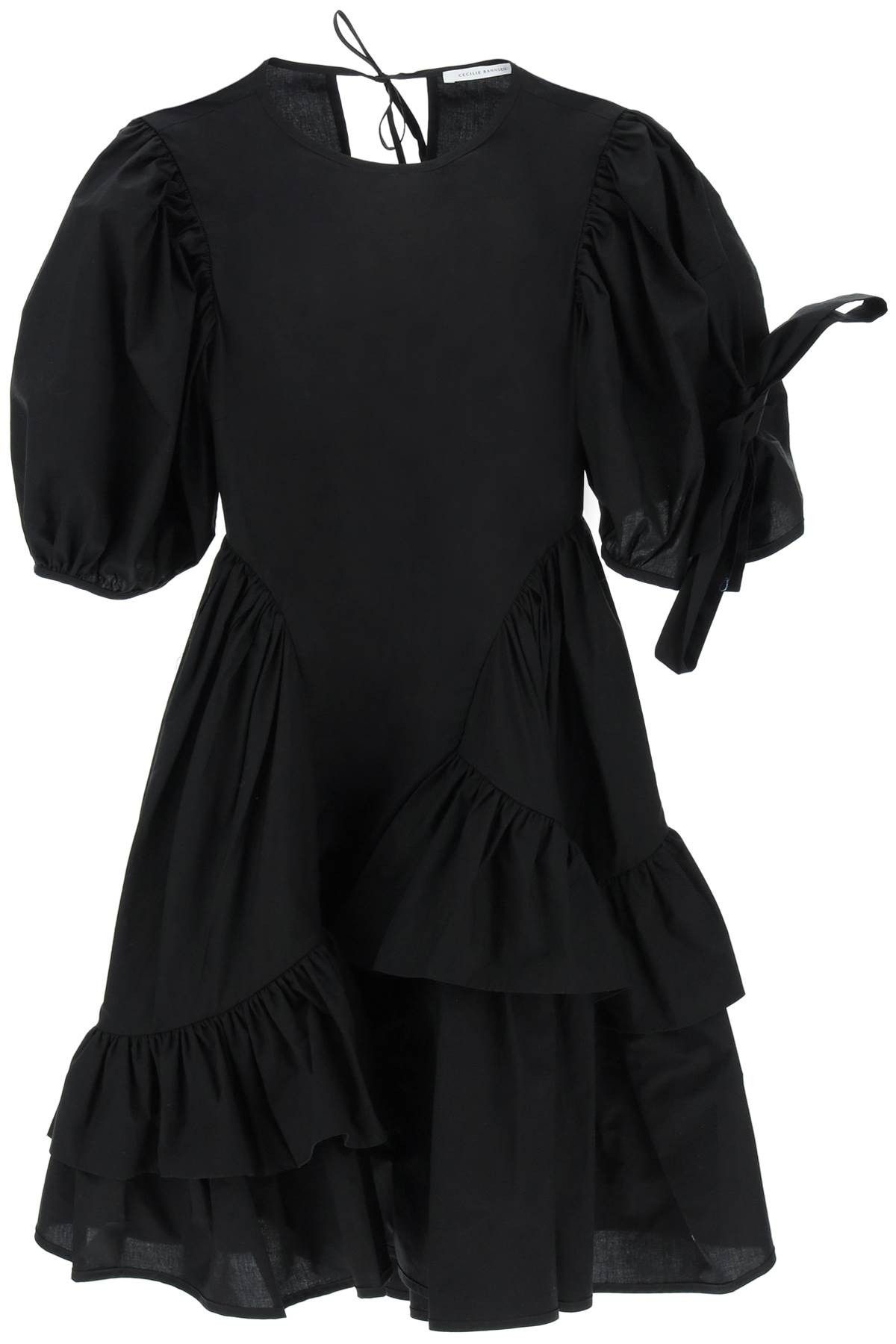 image of Cecilie Bahnsen 'danita' Poplin Cotton Dress in Black, Women's (Size Medium)