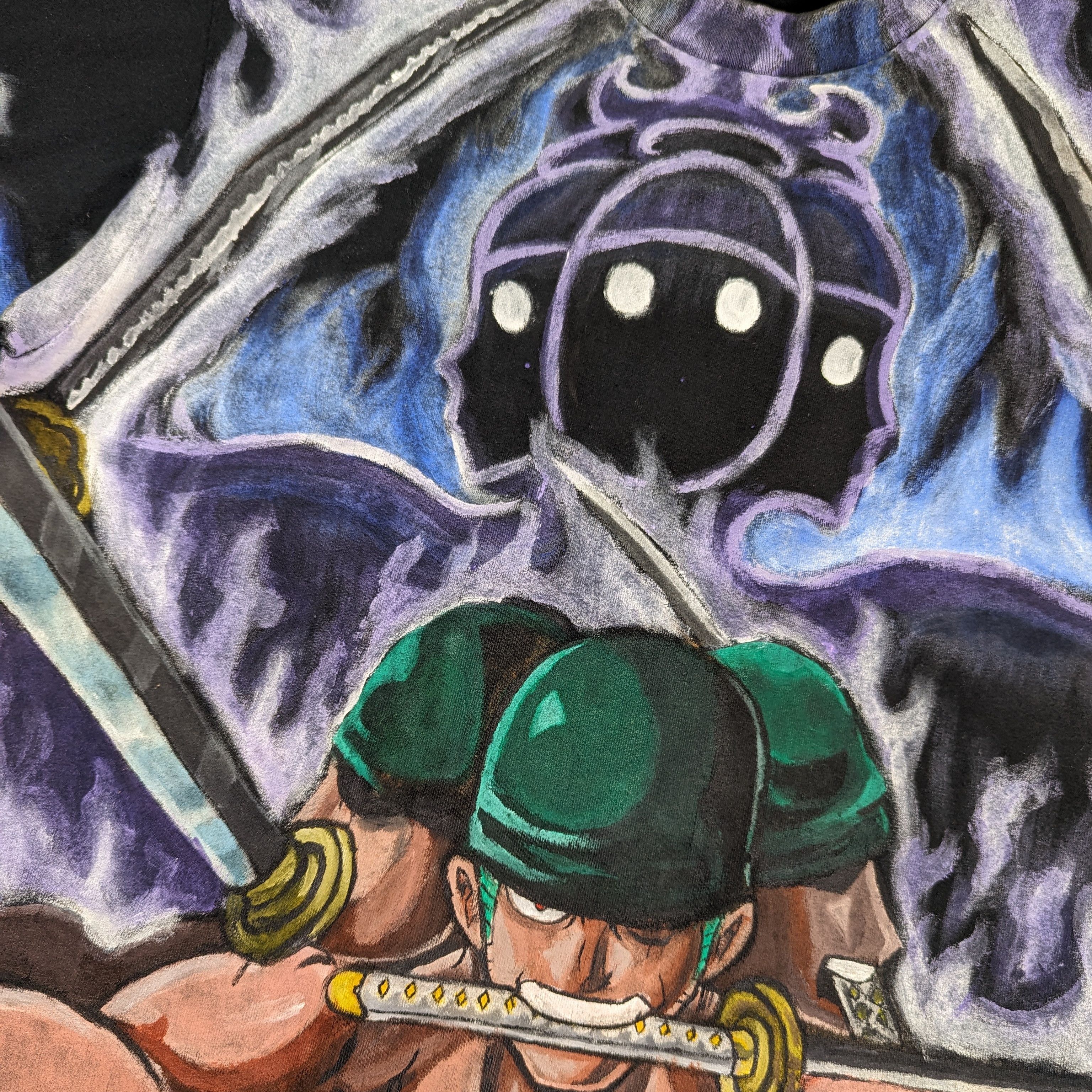 Anime One piece Roronoa Zoro Custom painted T-shirt Size US L / EU 52-54 / 3 - 3 Thumbnail