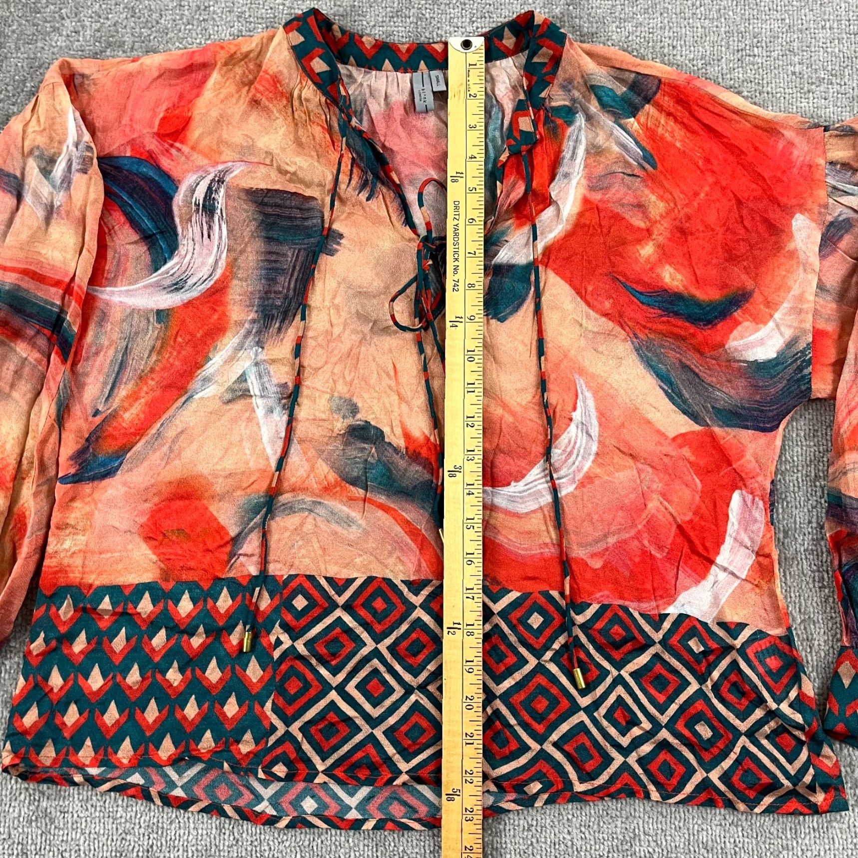 Anthropologie VINTAGE Anthropologie Bl^nk London Top Womens S Siena Peasant Boho Viscose Bl-nk (This line too long?) Size S / US 4 / IT 40 - 4 Thumbnail