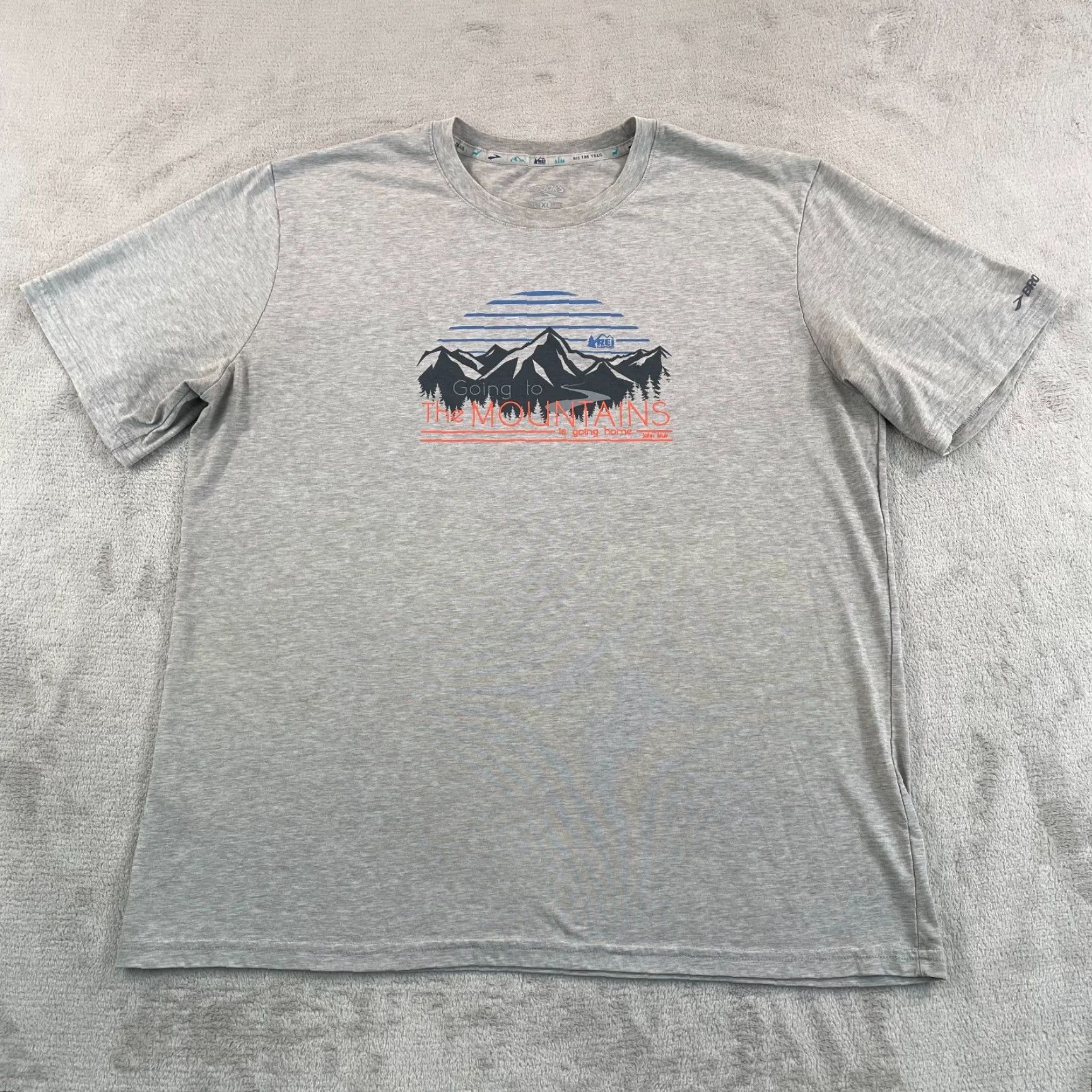 Brooks BROOKS x REI Co Op T shirt Men XL Grey Going To The Mountains Performance Run SS Size US XL / EU 56 / 4 - 5 Thumbnail