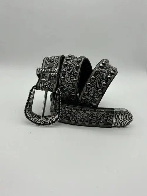 VIBE Gothic Studded Belt (cement gray) Size ONE SIZE - 8 Thumbnail