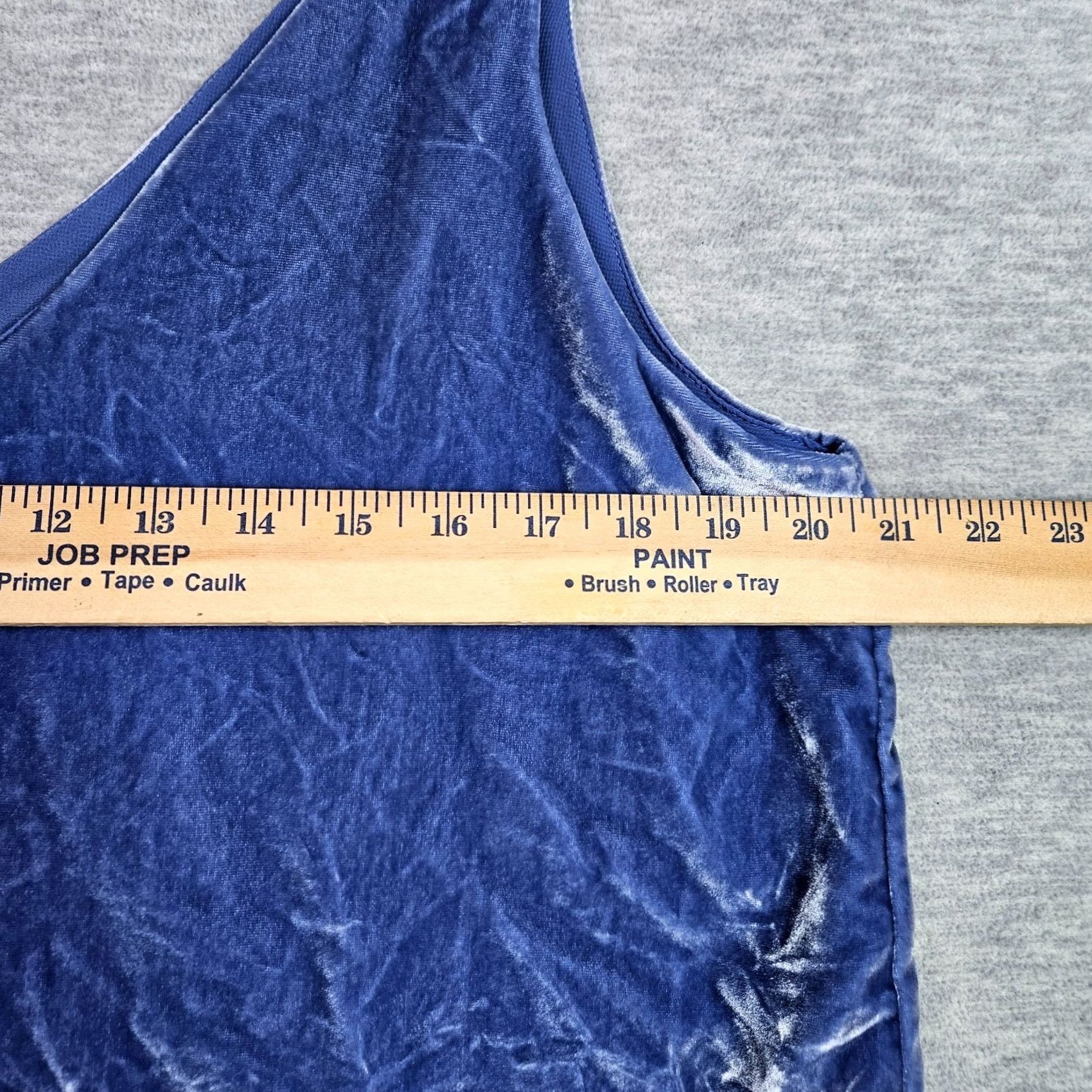 Ann Taylor Loft Ann Taylor Women's Blue Velvet V-Neck Tank Top PL Petite NEW Velvet Tank Top with Nylon-Viscose Blend Blue Size L / US 10 / IT 46 - 3 Thumbnail