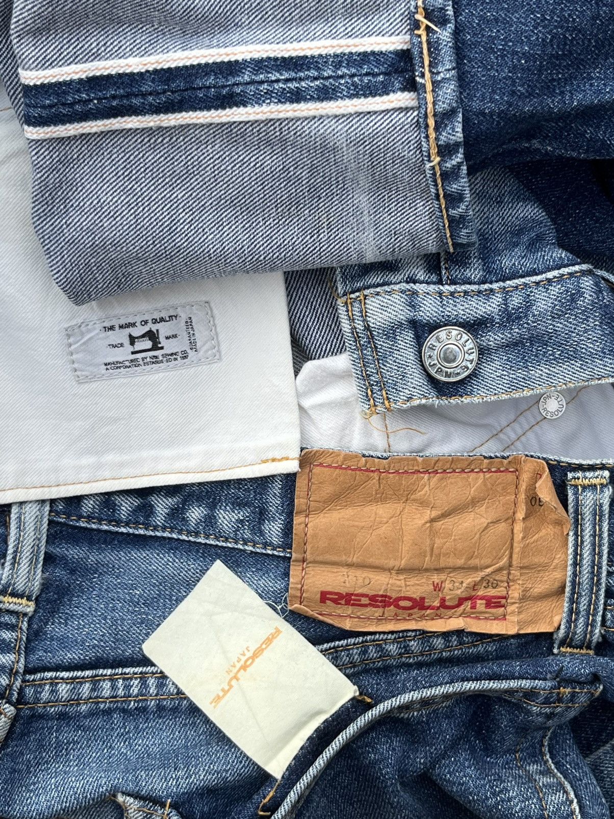 Japanese Brand Vintage Japanese Brand Buttonfly Redline Selvedge Jeans Size US 32 / EU 48 - 13 Thumbnail