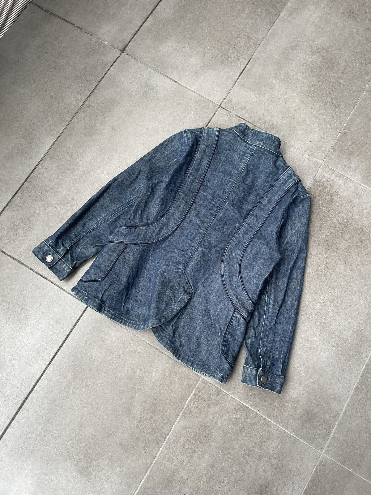 H&M × Stella McCartney SS05 Stella McCartney X H&M Denim Blazer Jacket Size XS / US 0-2 / IT 36-38 - 9 Thumbnail