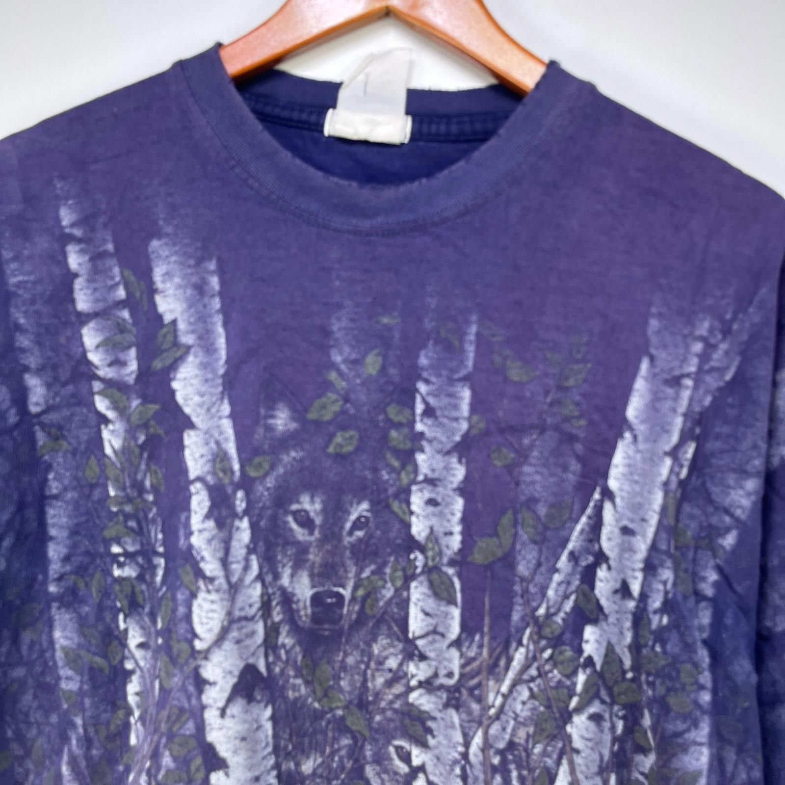 Vintage Vintage 90s Wolf Animal Nature Faded T Shirt Large Size US L / EU 52-54 / 3 - 3 Thumbnail