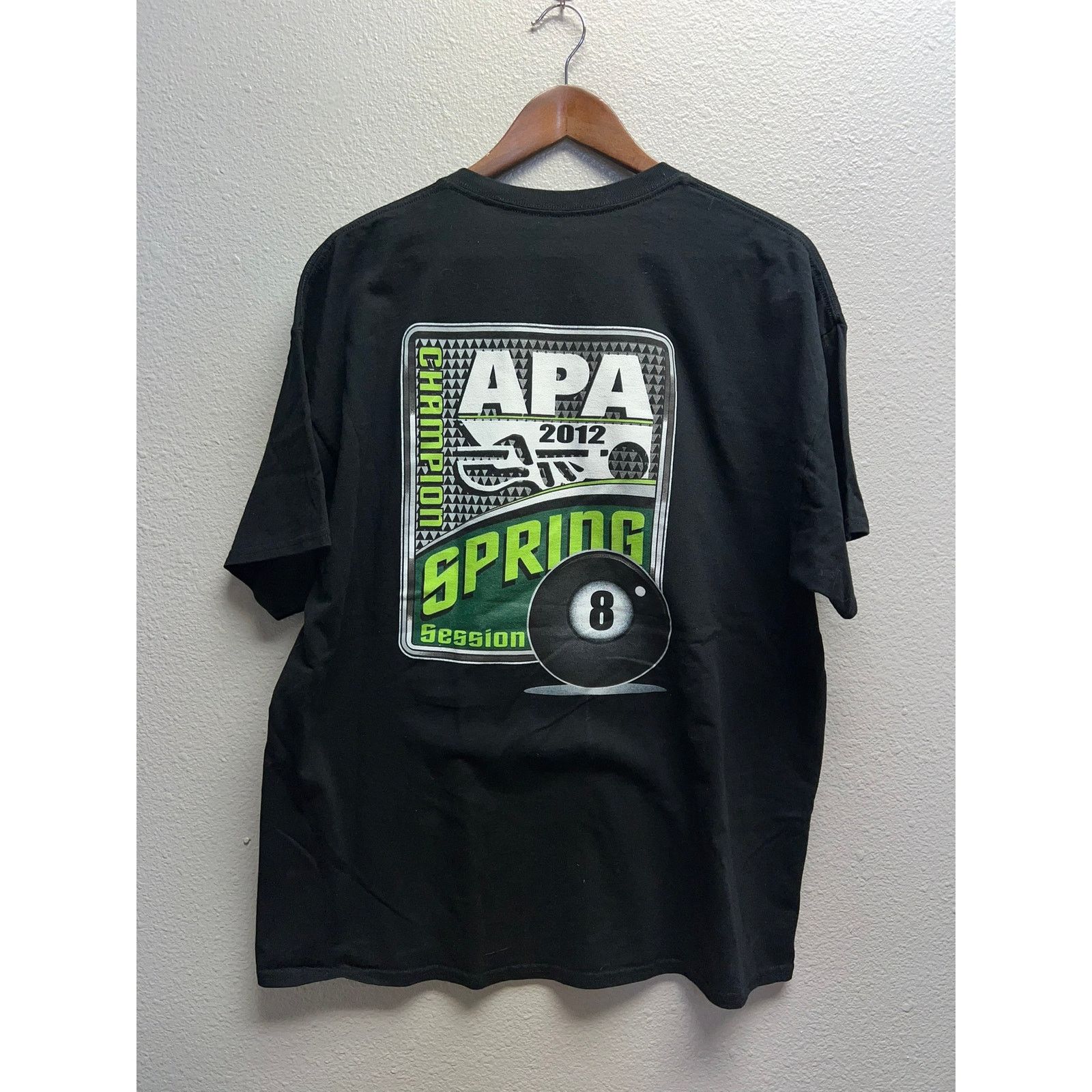 Gildan APA Champion Shirt 8 Ball Pool 2012 Spring Black Tee XL Size US XL / EU 56 / 4 - 5 Thumbnail