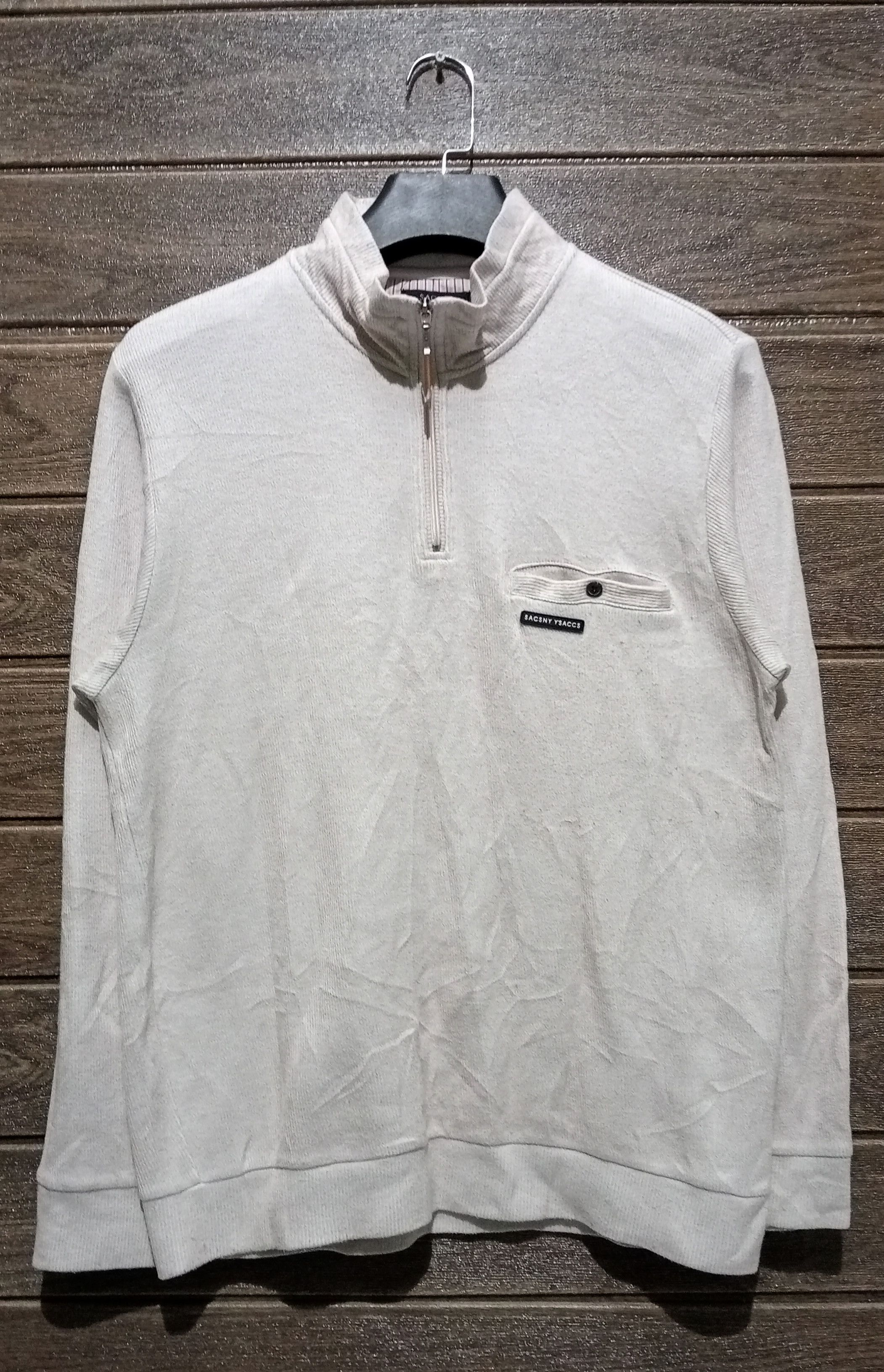 Yohji Yamamoto Vtg SACSNY Y'SACCS by Yohji Yamamoto Half Zipper Sweatshirt Size US L / EU 52-54 / 3 - 1 Thumbnail