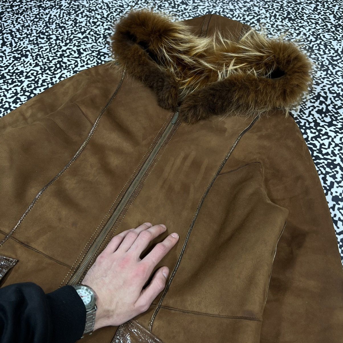 Vintage Vintage 00s Stella Rossa Leather Fur Sheepskin Coat Jacket Size M / US 6-8 / IT 42-44 - 8 Thumbnail