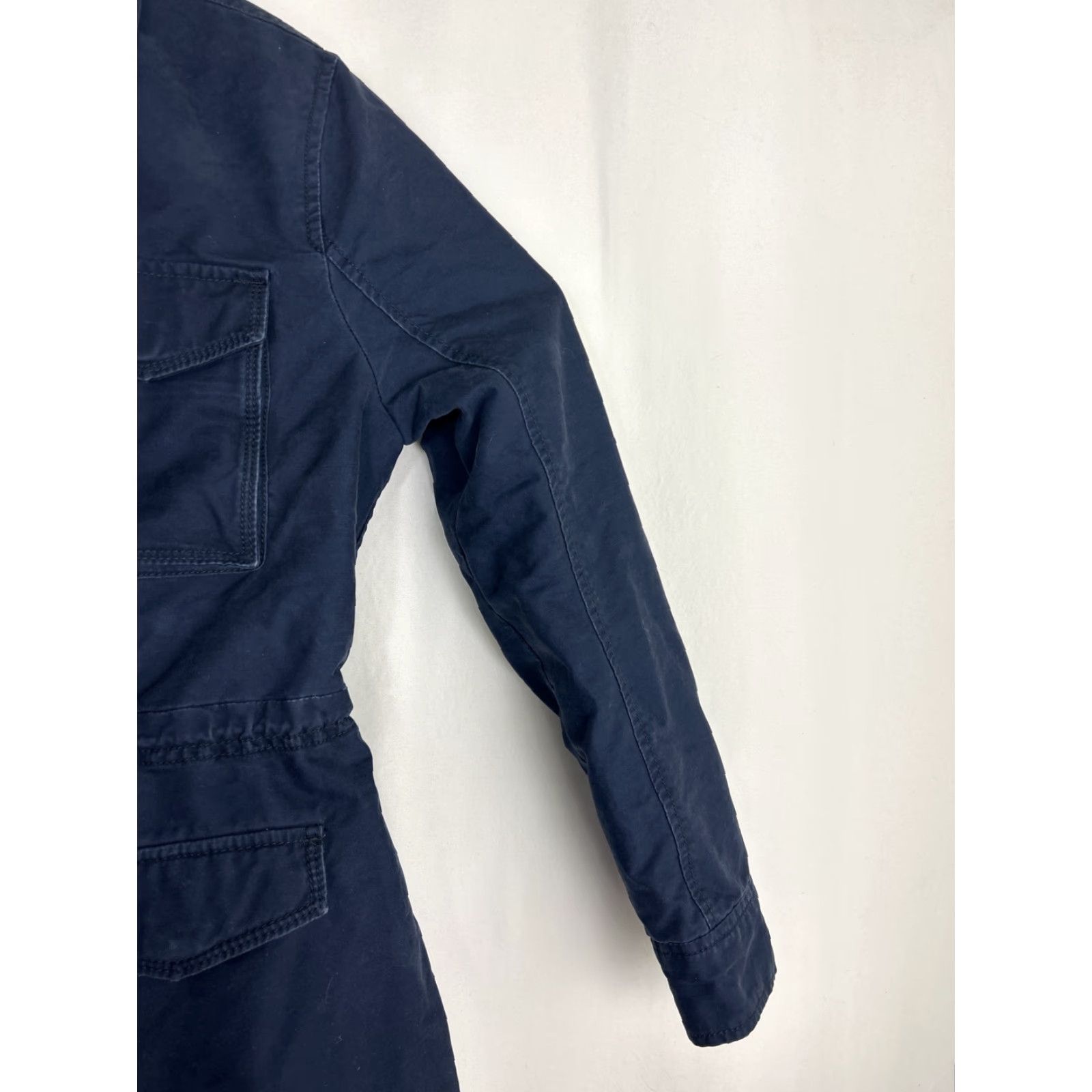 Abercrombie & Fitch Abercrombie & Fitch Jacket Blue Long Coat Full Zip Lined Sherpa Embroidered Logo Pocket Button Womens Size S Regular Size S / US 4 / IT 40 - 4 Thumbnail