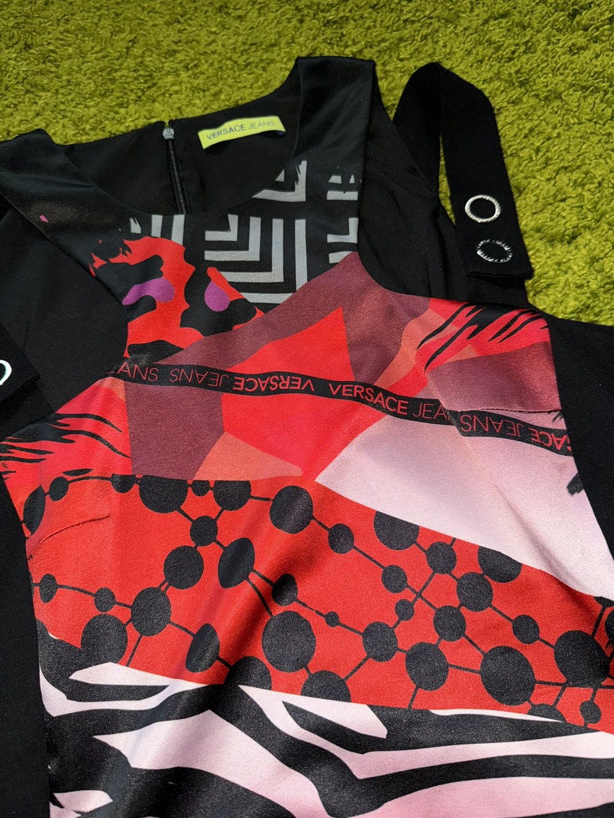 Designer × Versace × Versace Jeans Couture Versace jeans couture graphic avant Garde dress Size L / US 10 / IT 46 - 2 Thumbnail