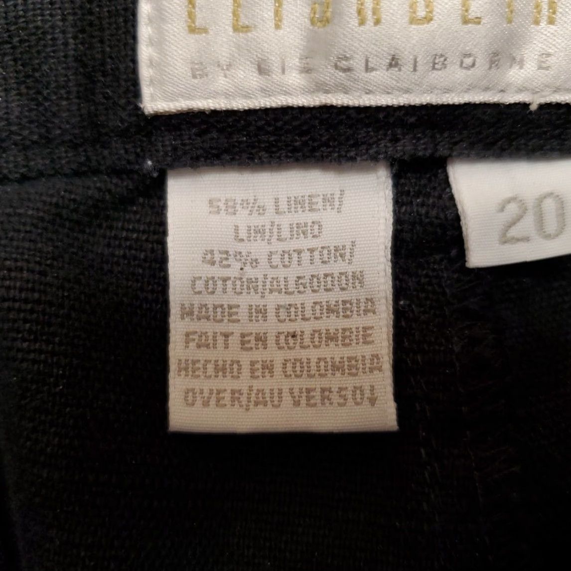 Vintage Elisabeth Pants Womens Black Linen Blend Chino Comfort Everyday Casual 20W Size 42" / US 20 - 3 Thumbnail
