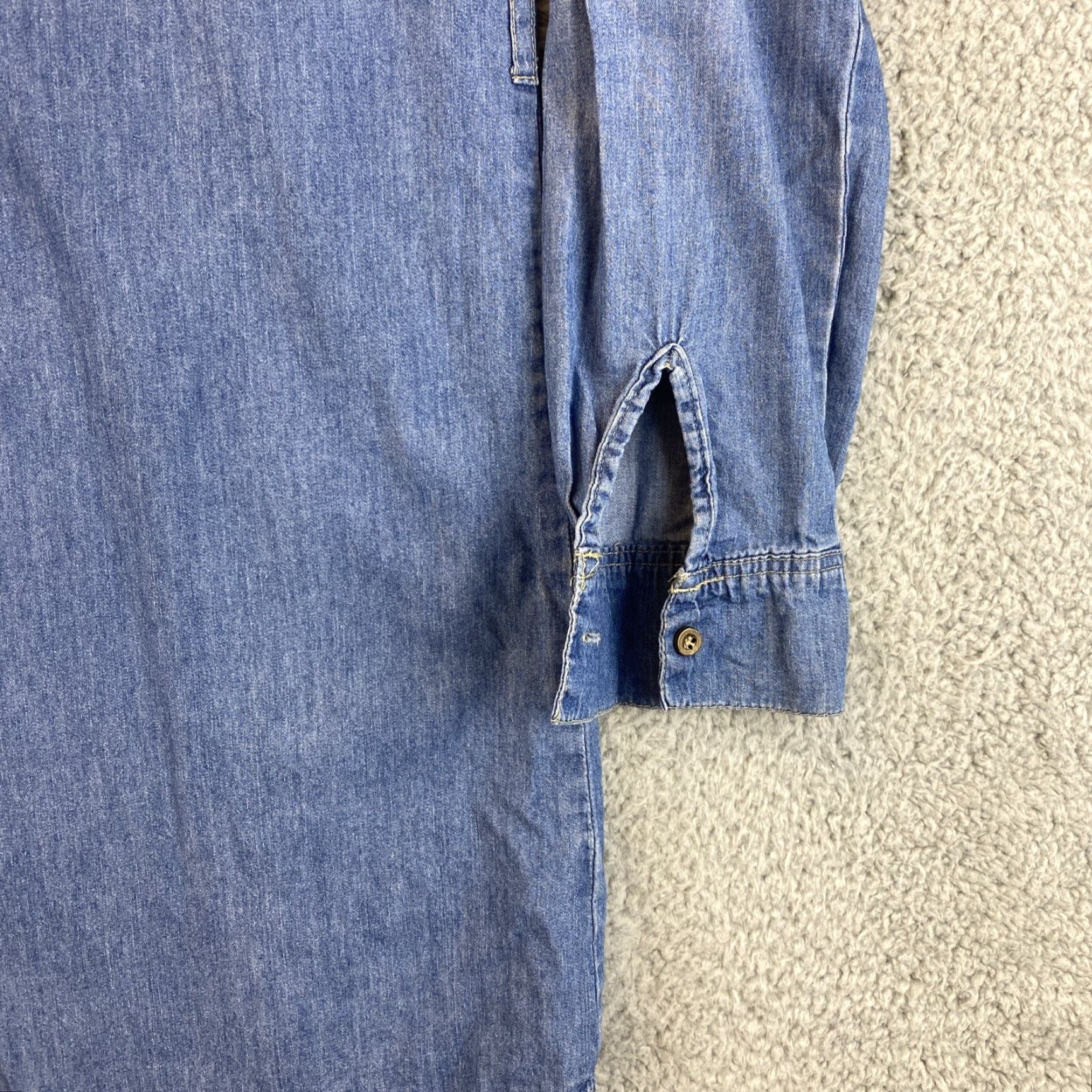 Denime Timing Denim Button-Up Shirt Dress Women’s Size S Blue Casual Long Sleeve Oversized Preppy Size S / US 4 / IT 40 - 3 Thumbnail