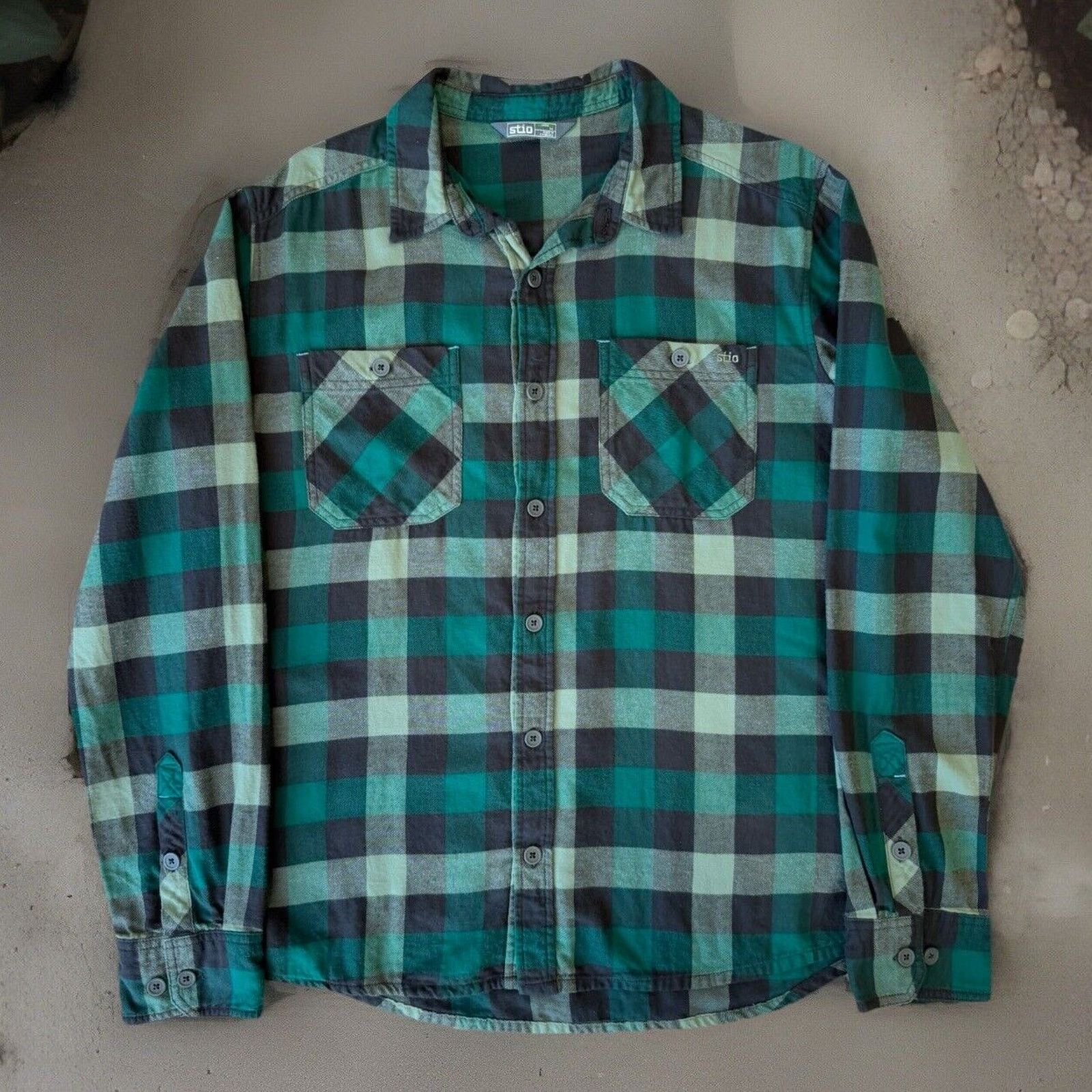 Stio Stio Flannel Medium Green Black Button Up Shirt Casual Size US M / EU 48-50 / 2 - 1 Thumbnail