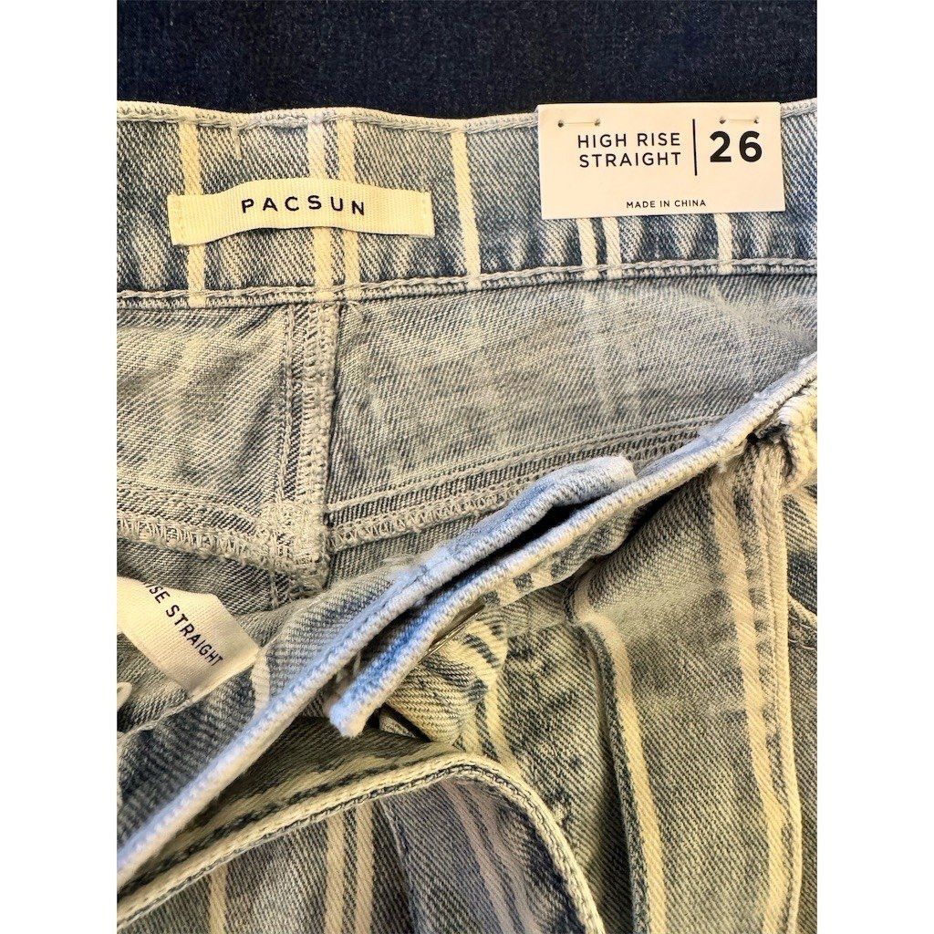 Pacsun PacSun Jeans Womens Size 26 Blue White Pinstripe High Rise Size 26" / US 2 / IT 38 - 5 Thumbnail
