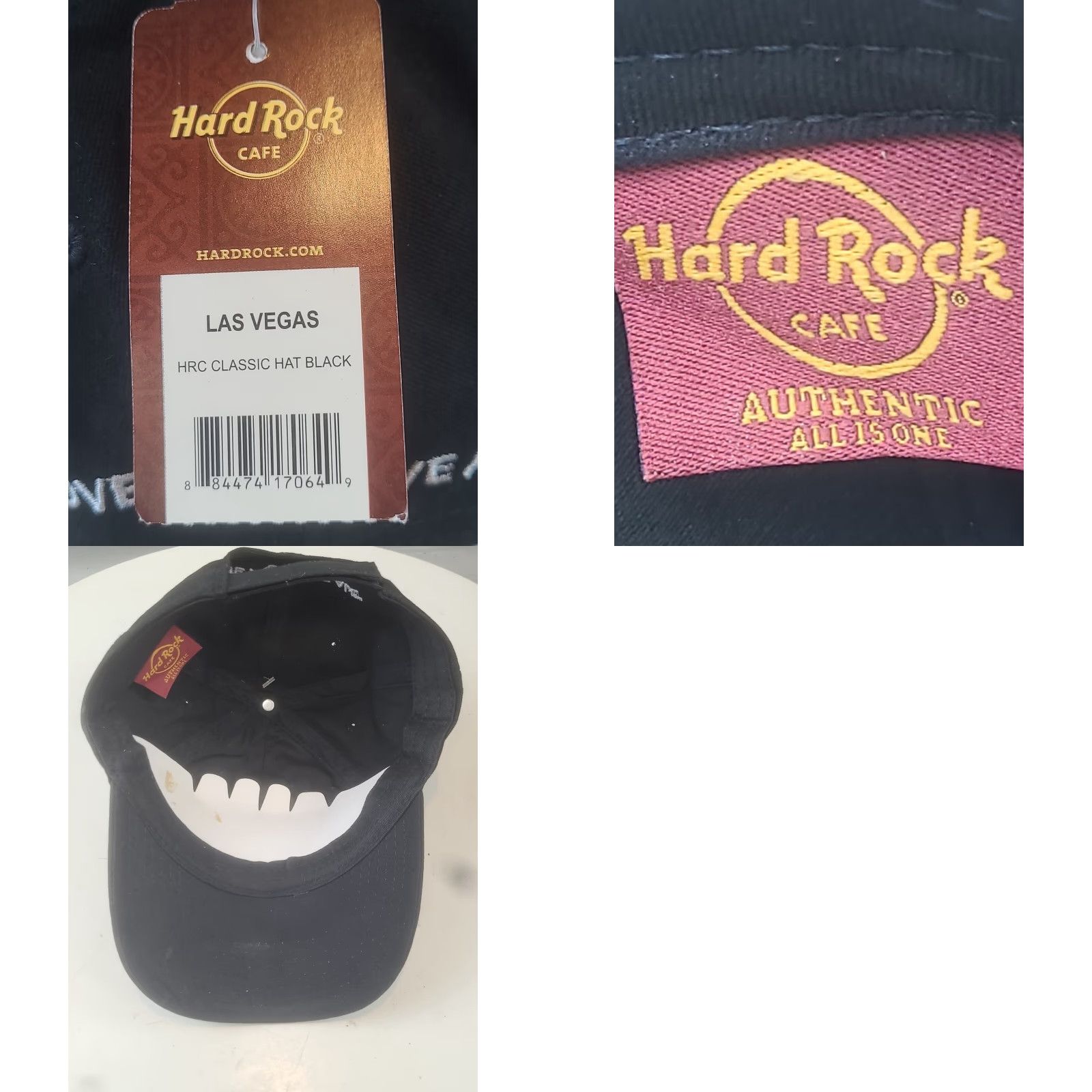 Hard Rock Cafe Hard Rock Cafe Los Vegas NV Hat Cap Black Adjustable Strapback New With Tags Size ONE SIZE - 9 Thumbnail