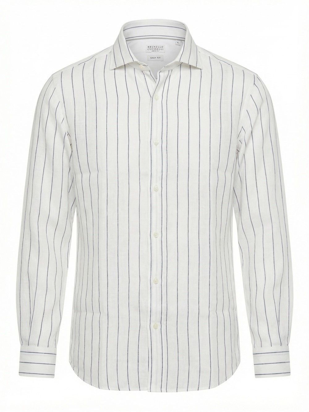 Brunello Cucinelli Stripe Linen Easy Fit Shirt With Spread Collar Size US XXL / EU 58 / 5 - 1 Thumbnail