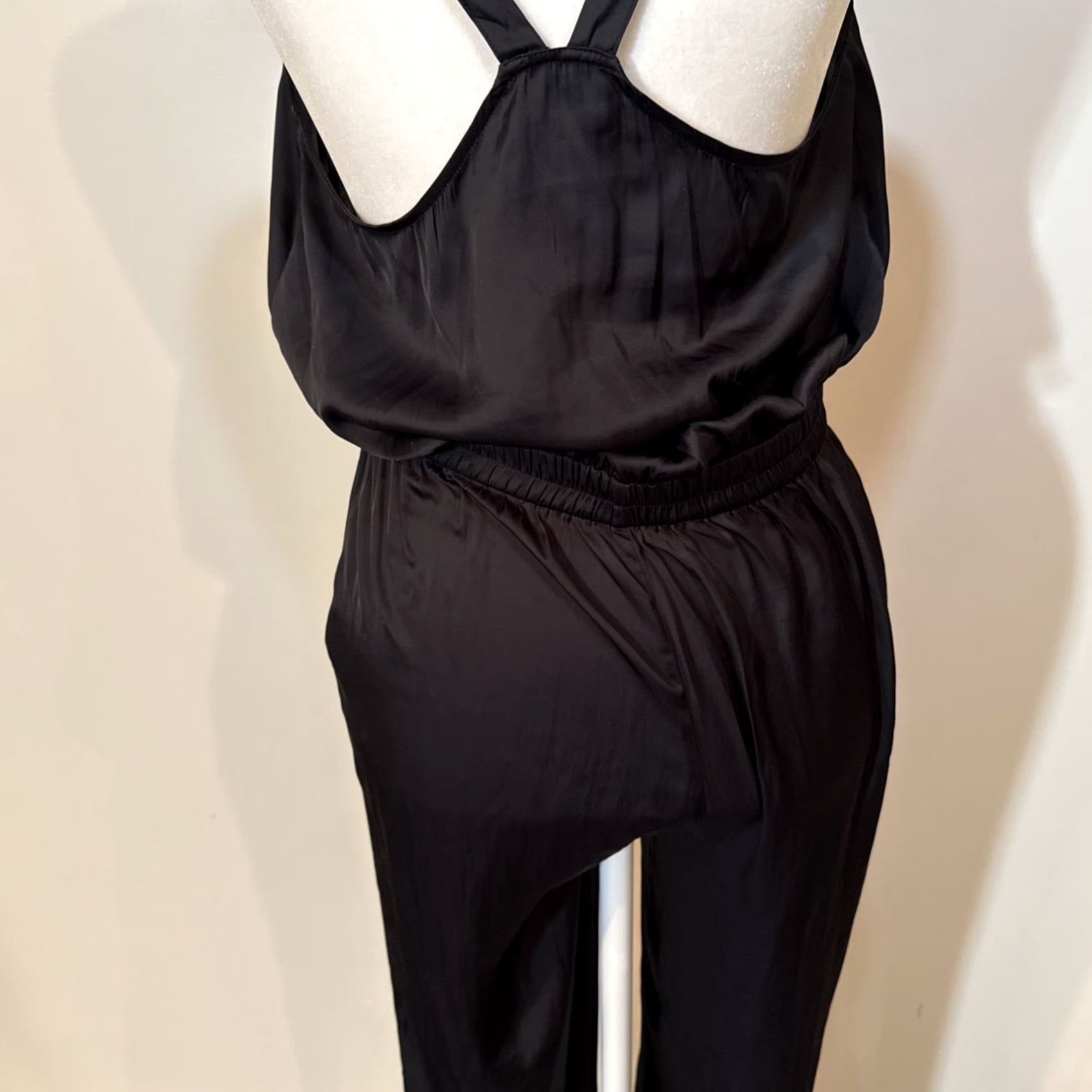 Zadig & Voltaire Zadig & Voltaire Jumpsuit Womens Size S Black Satin with Pockets V Neck Sleeveless One-Piece Cap Straps CapSatin? Size 28" / US 6 / IT 42 - 5 Thumbnail