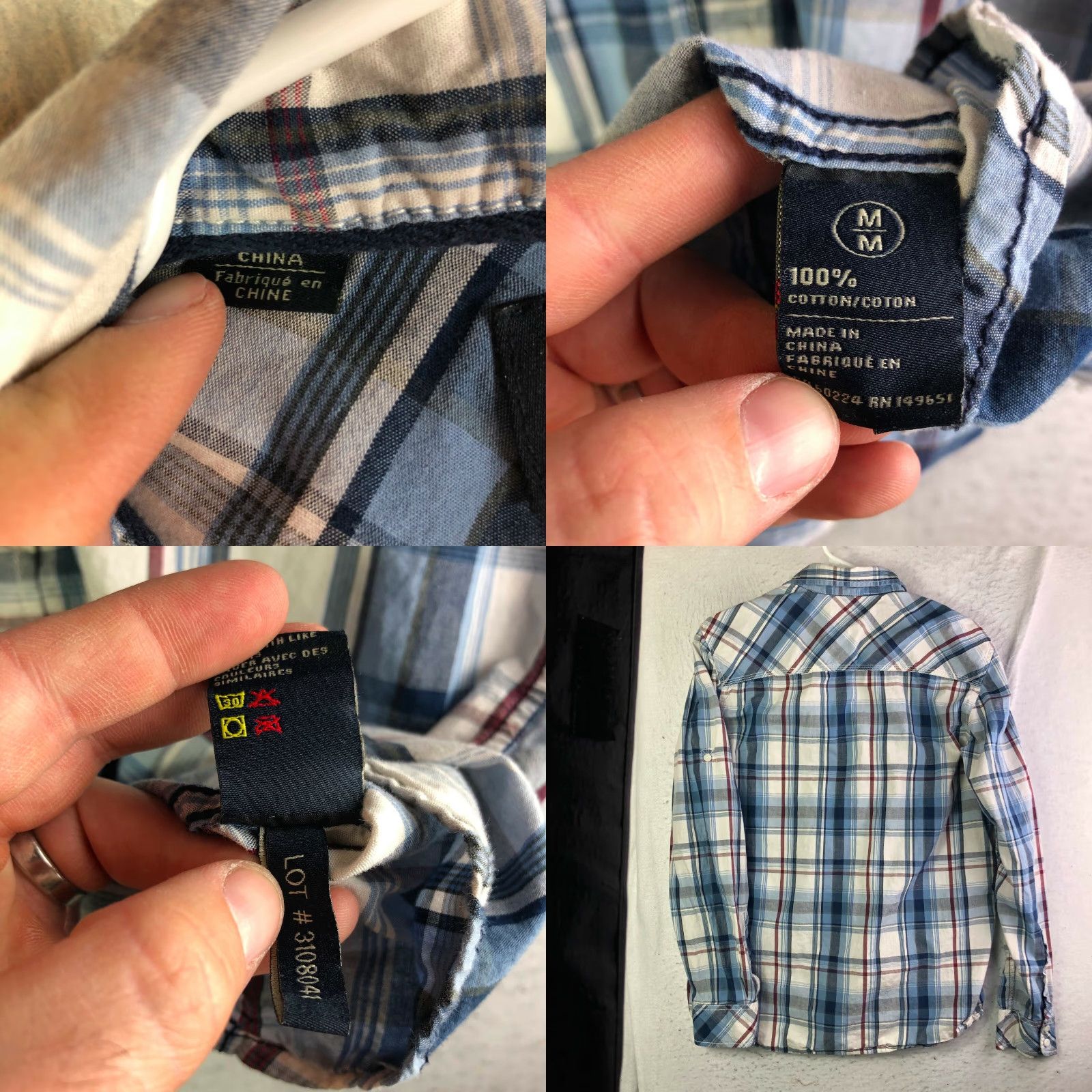 Buffalo David Bitton Buffalo David Bitton Shirt Mens Medium Blue Plaid Long Sleeve Button-Up Collared Spread Collar with Pockets - Cotton Size US M / EU 48-50 / 2 - 8 Thumbnail