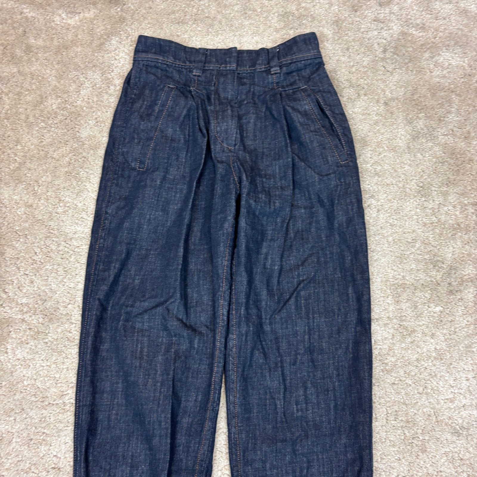 Brunello Cucinelli Brunello Cucinelli HR Pleated Dark Denim Trousers Pants 2 Size 26" / US 2 / IT 38 - 2 Thumbnail