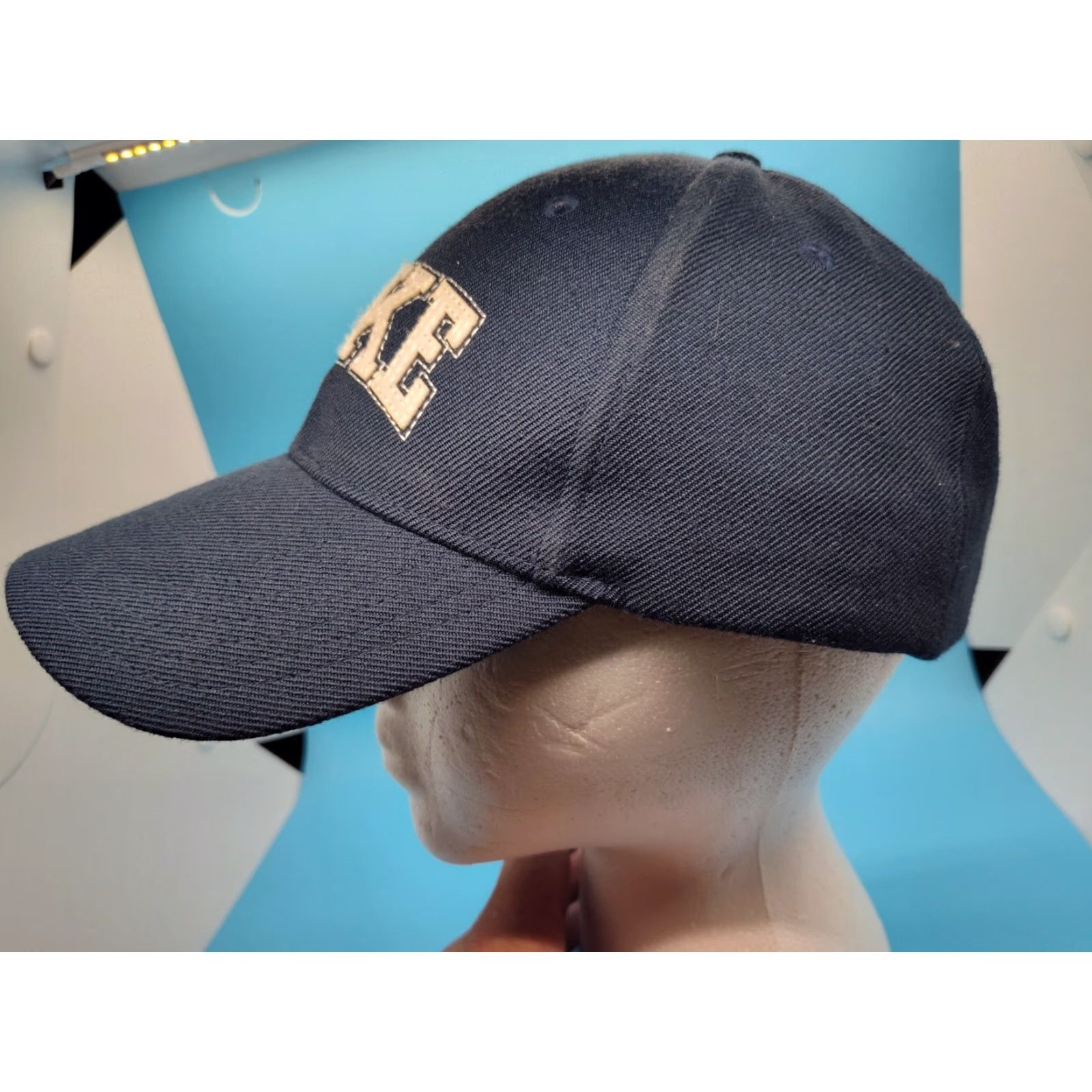 Nike VINTAGE Nike Baseball Cap Adjustable Blue White Spell Out Dad Hat Y2K Mens Size ONE SIZE - 4 Thumbnail