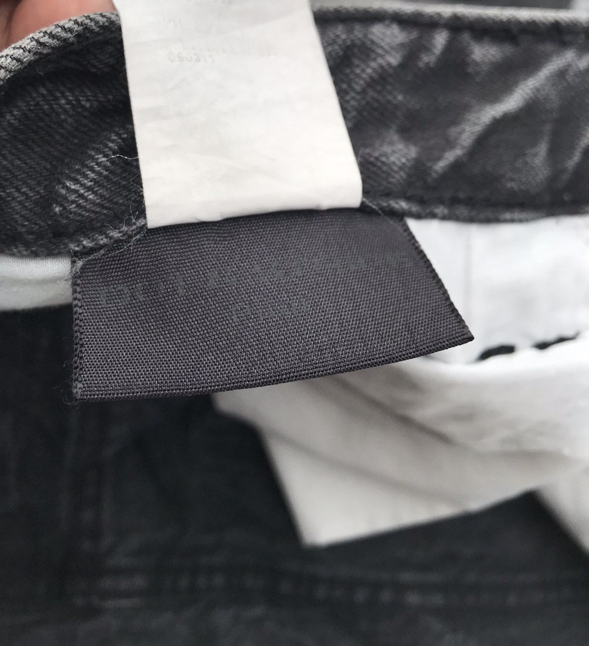 Japanese Brand Dot & Stripe Paint Splash Distressed Black Skinny Denim Pant Size US 31 - 14 Thumbnail