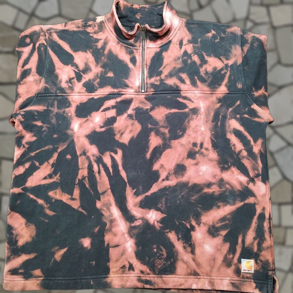 Carhartt VINTAGE Carhartt Sweatshirt Mens XL Black 1/4 Zip Tie Dye 90s College Outdoor Logo Pullover Size US XL / EU 56 / 4 - 1 Thumbnail