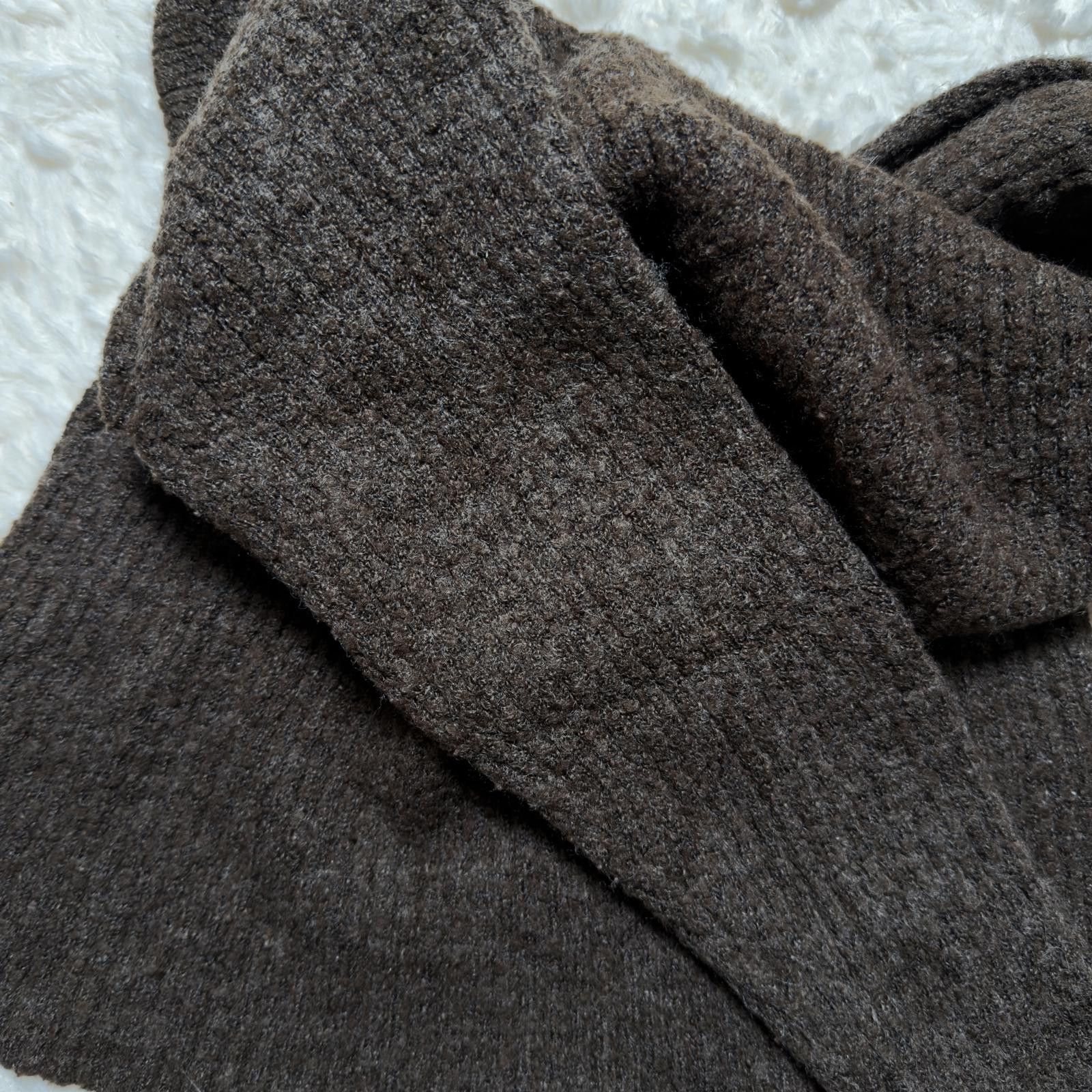 Other Vintage Rafaella Brown Bouclé Knit Sweater Mock Neck 90s Size S / US 4 / IT 40 - 5 Thumbnail