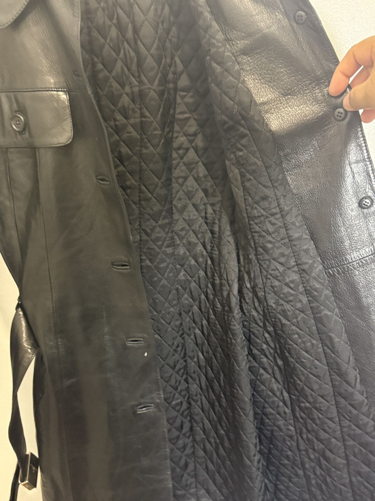 Prada 90’s Leather Belted Jacket Size S / US 4 / IT 40 - 12 Thumbnail
