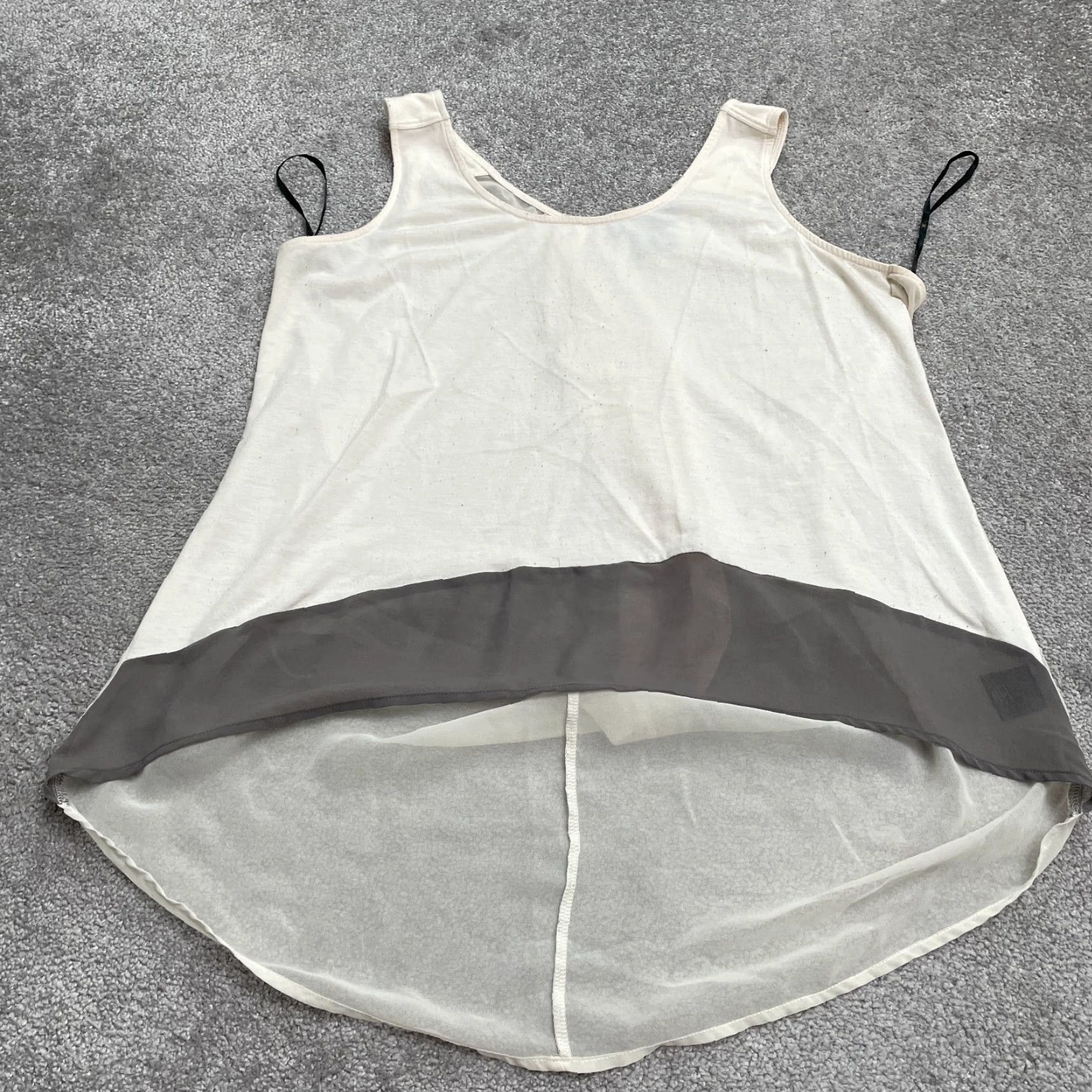 Vintage Kardashian Collection Tank Top Womens XL Ivory Chiffon Sleeveless Sheer Casual Sleeveless Tank Top Womens XL Ivory Chiffon Size XL / US 12-14 / IT 48-50 - 2 Thumbnail
