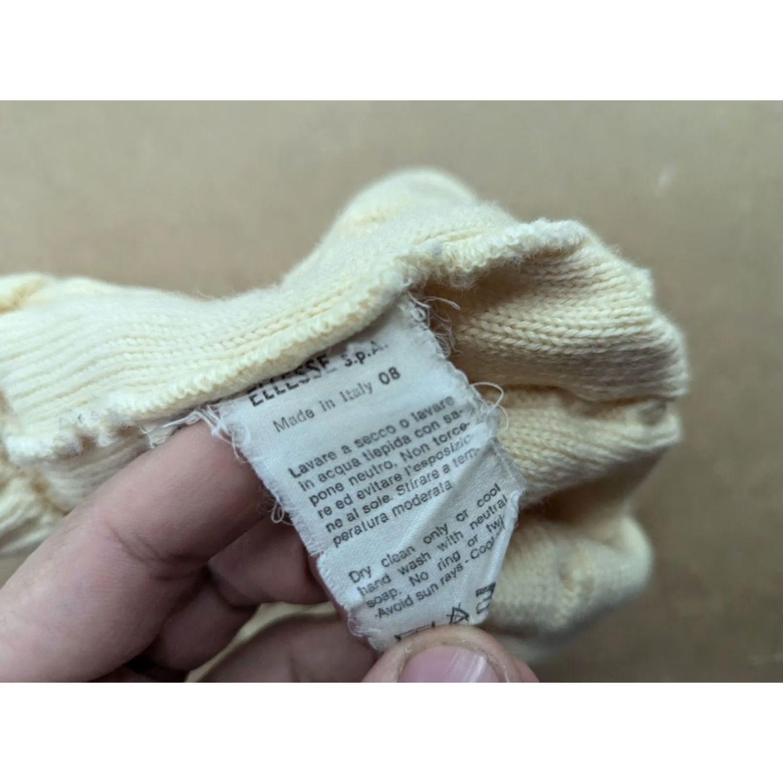 Ellesse VINTAGE Ellesse Beanie Hat One Size Beige Wool Knit Ski Unisex Adults Mens Womens Boys Girls Made in Italy Size ONE SIZE - 4 Thumbnail
