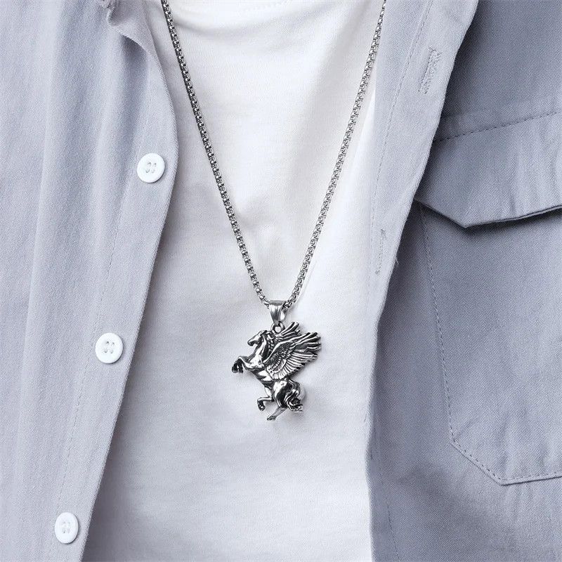Jewelry Pegasus Unicorn Double-Winged Necklace Size ONE SIZE - 2 Thumbnail