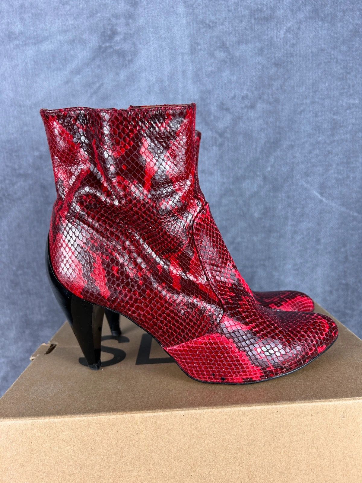 Designer × Faith Connexion Faith snake skin heels red with zip Size US 8 / IT 38 - 4 Thumbnail