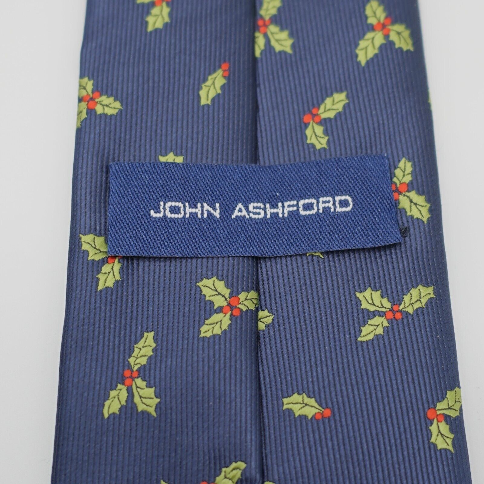 John Ashford John Ashford Blue Woven Christmas Mistletoe Polyester Tie Size ONE SIZE - 3 Thumbnail