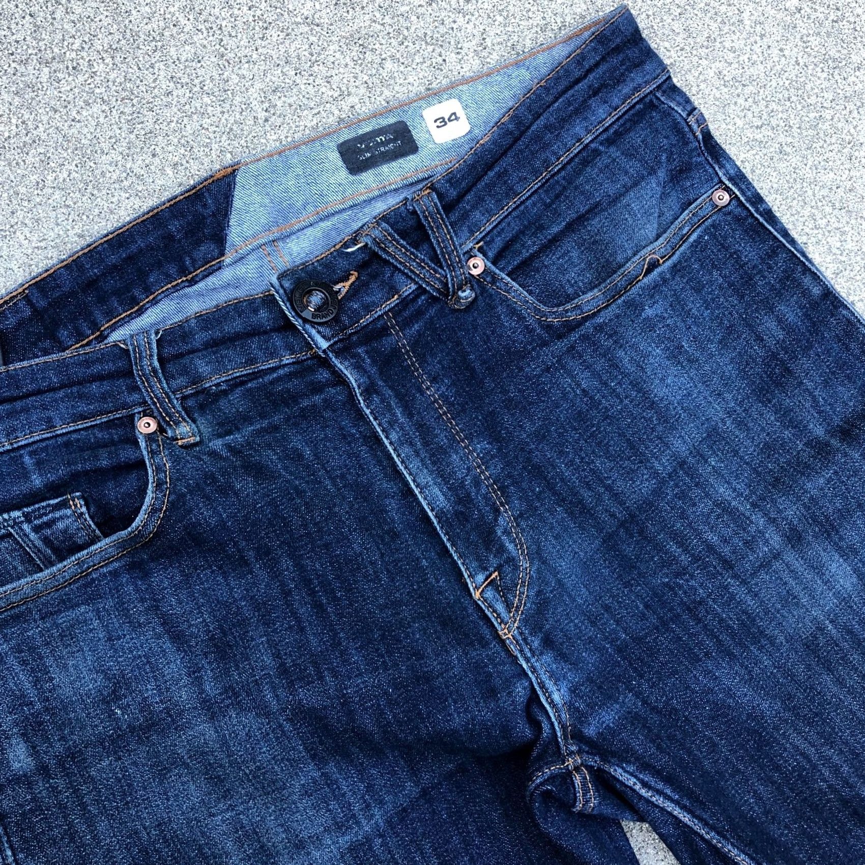 Volcom Volcom Jeans Slim Straight Men's 34 Denim Blue Dark Wash Pants Regular Inseam 30.5 Size US 34 / EU 50 - 3 Thumbnail