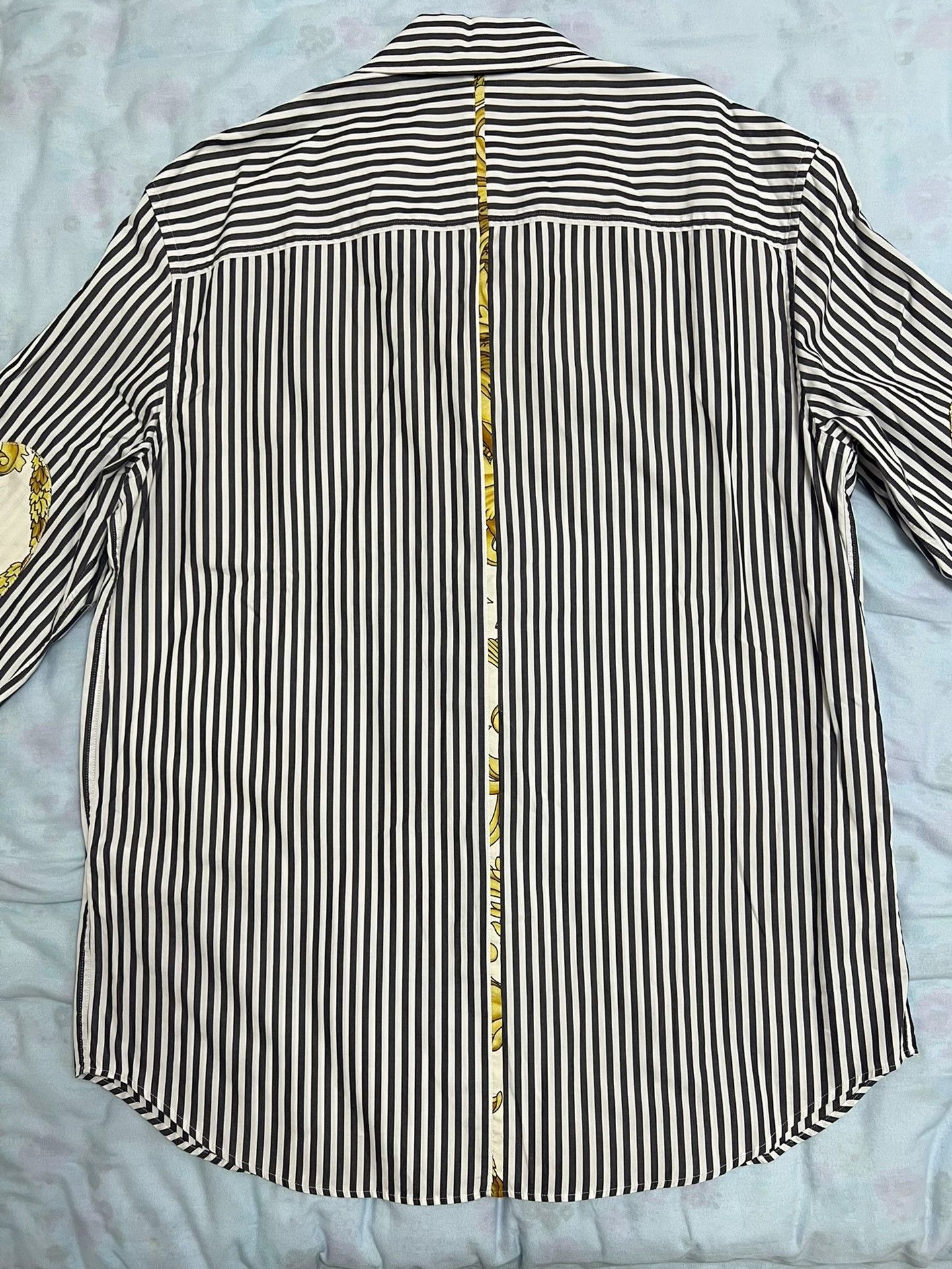 Versace Versace Men's OS White Brown Striped Shirt 40 Size US M / EU 48-50 / 2 - 2 Thumbnail