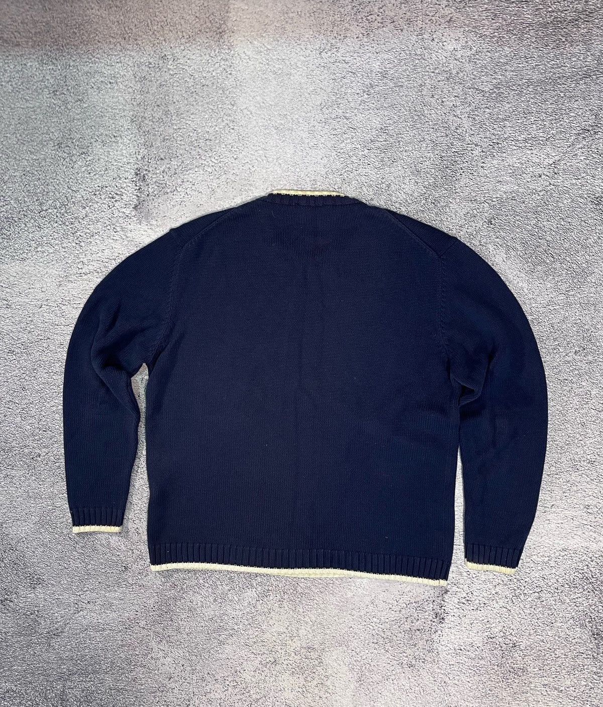 YSL Yves Saint Laurent Mens Sweater Vintage Knit Mini Logo