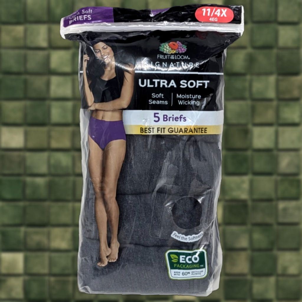 Fruit Of The Loom Fruit of the Loom Signature Ultra Soft 4X Briefs Womens Gray 5 Pack Cotton Polyester Size 4X Size ONE SIZE - 1 Thumbnail