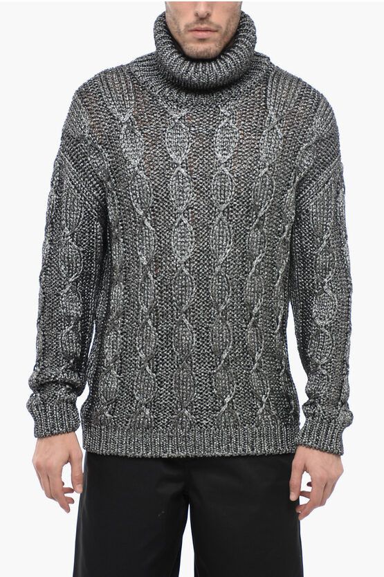 image of Saint Laurent Paris Og1Mm0524 Turtleneck Pullover In Silver, Men's (Size Medium)