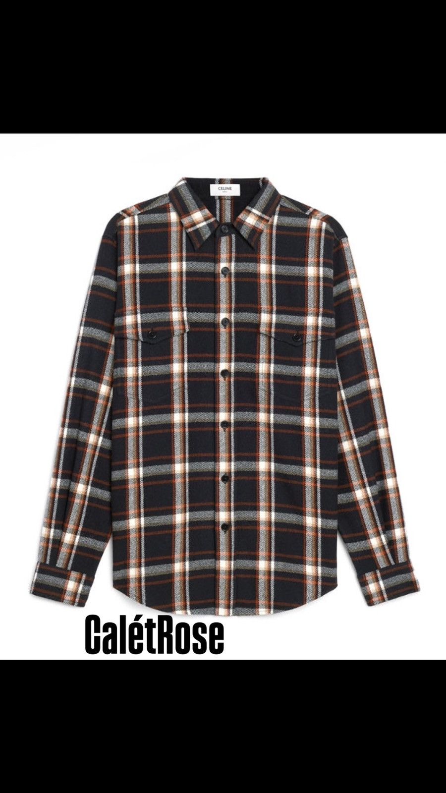 Celine × Hedi Slimane Celine black red white flannel shirt jacket 39 like new Hedi Size US L / EU 52-54 / 3 - 1 Thumbnail
