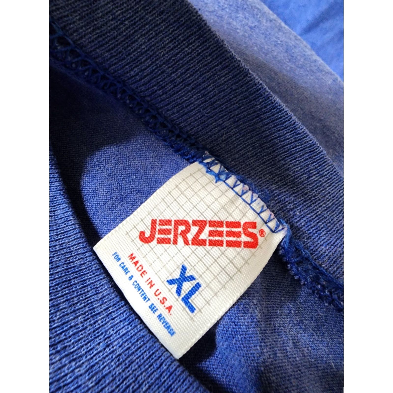 Jerzees VINTAGE Jerzees XL T-Shirt Unisex Adults Blue 50/50 Lace Heart Rabbit Easter 80s 90s USA Size XL / US 12-14 / IT 48-50 - 6 Thumbnail