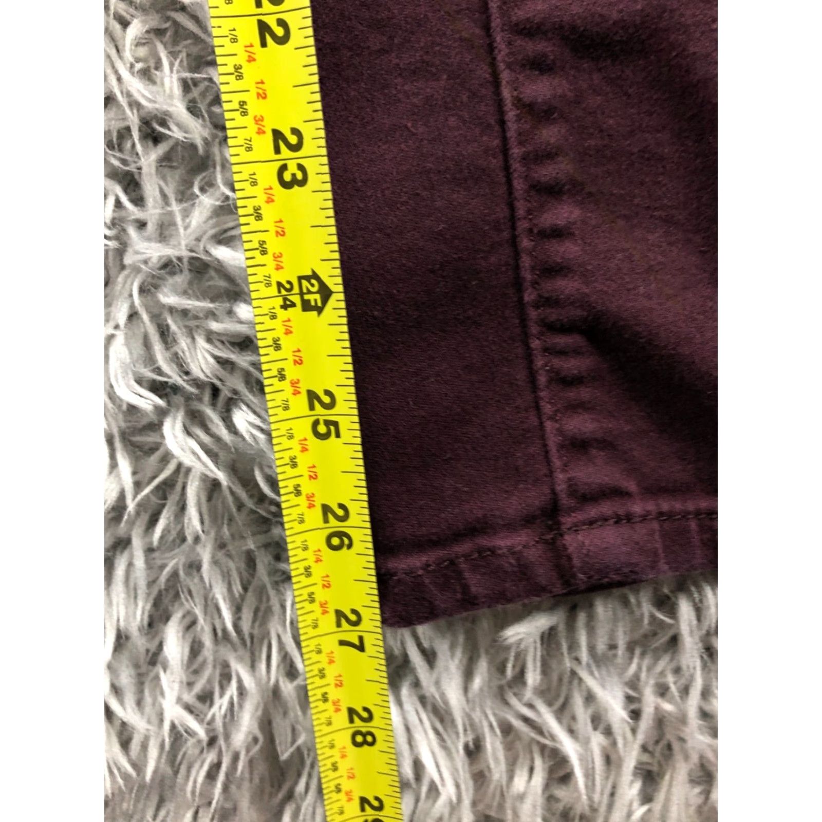 Vintage Simply Vera Vera Wang Skinny Ankle Pants Womens Size 6 Plum Maroon Size 28" / US 6 / IT 42 - 3 Thumbnail