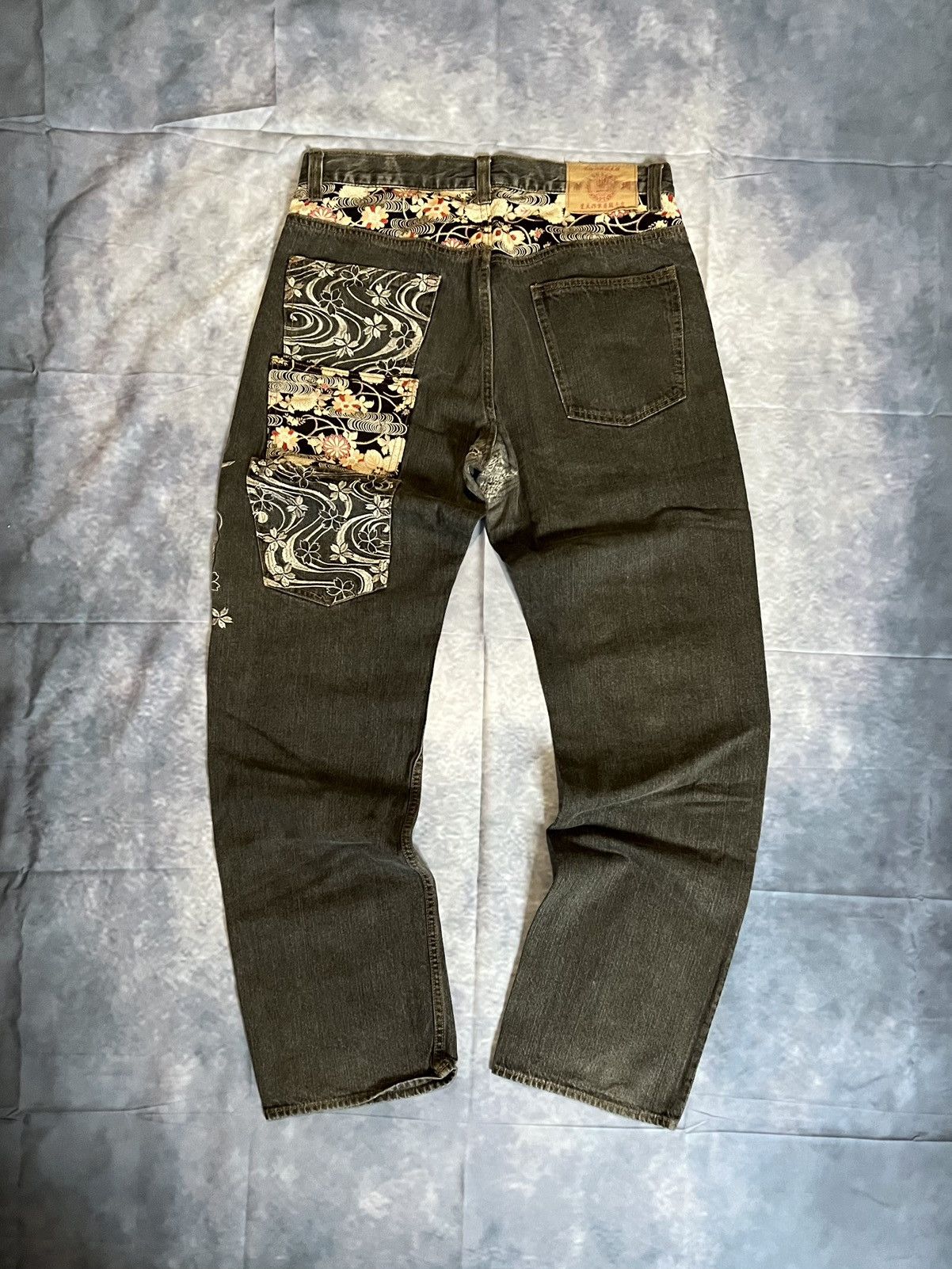 Japan Blue Japan Blue Y2K 2000s Jeans – Yellow Koi Fish Embroidery Size US 34 / EU 50 - 6 Thumbnail