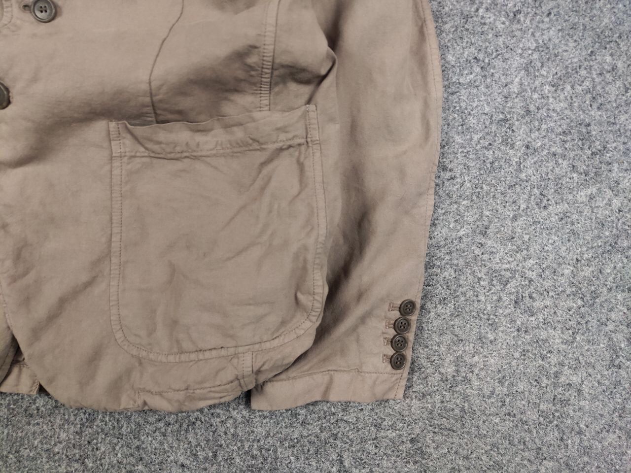 Faconnable Faconnable Cotton x Linen Beige Blazer Pocket Jacket Size US L / EU 52-54 / 3 - 10 Thumbnail